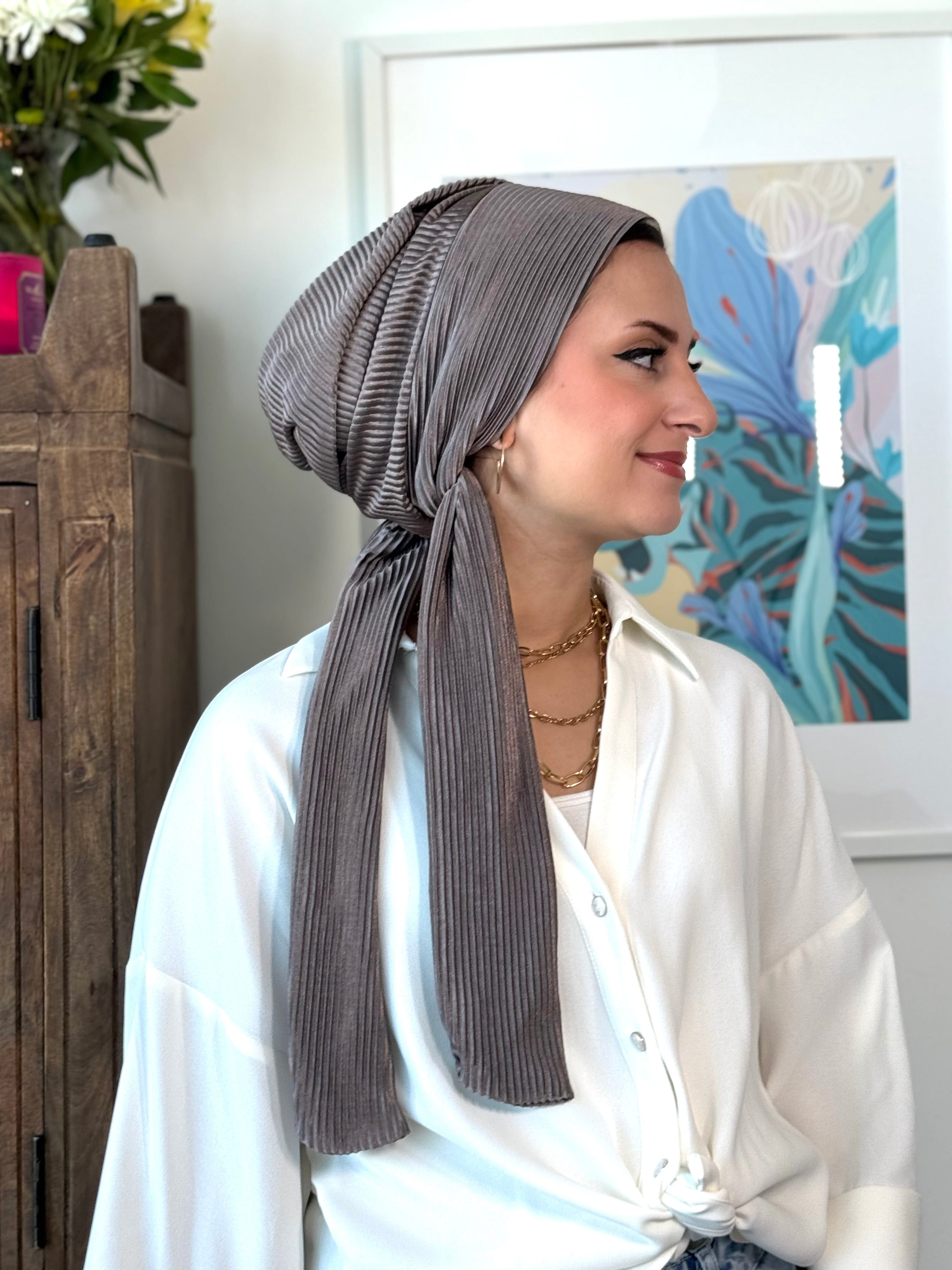 Beanie Pleated Wrap - Bronze