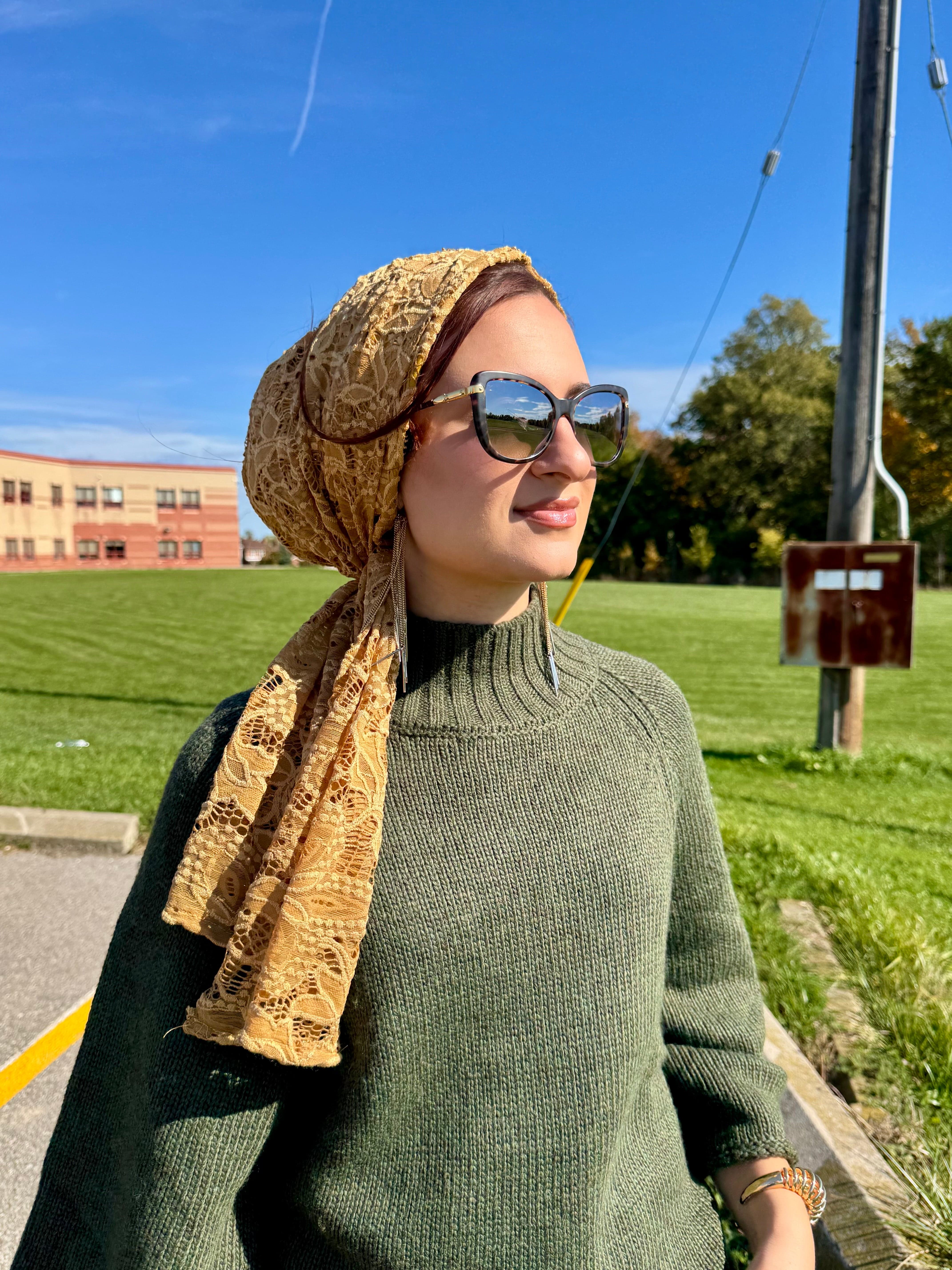 Beanie Wrap Lace - Cumin