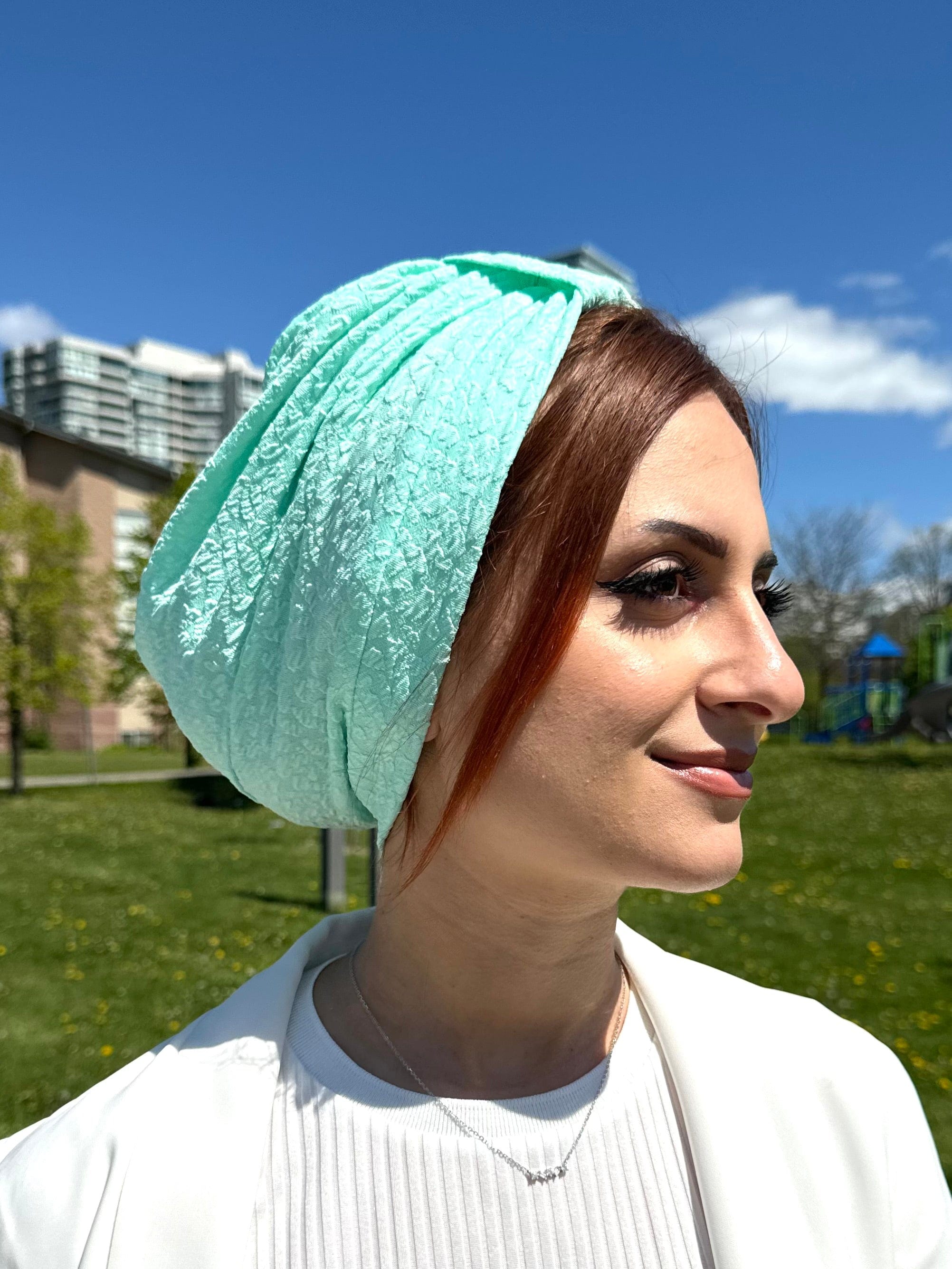 Turban printed Jersey - Pistachio