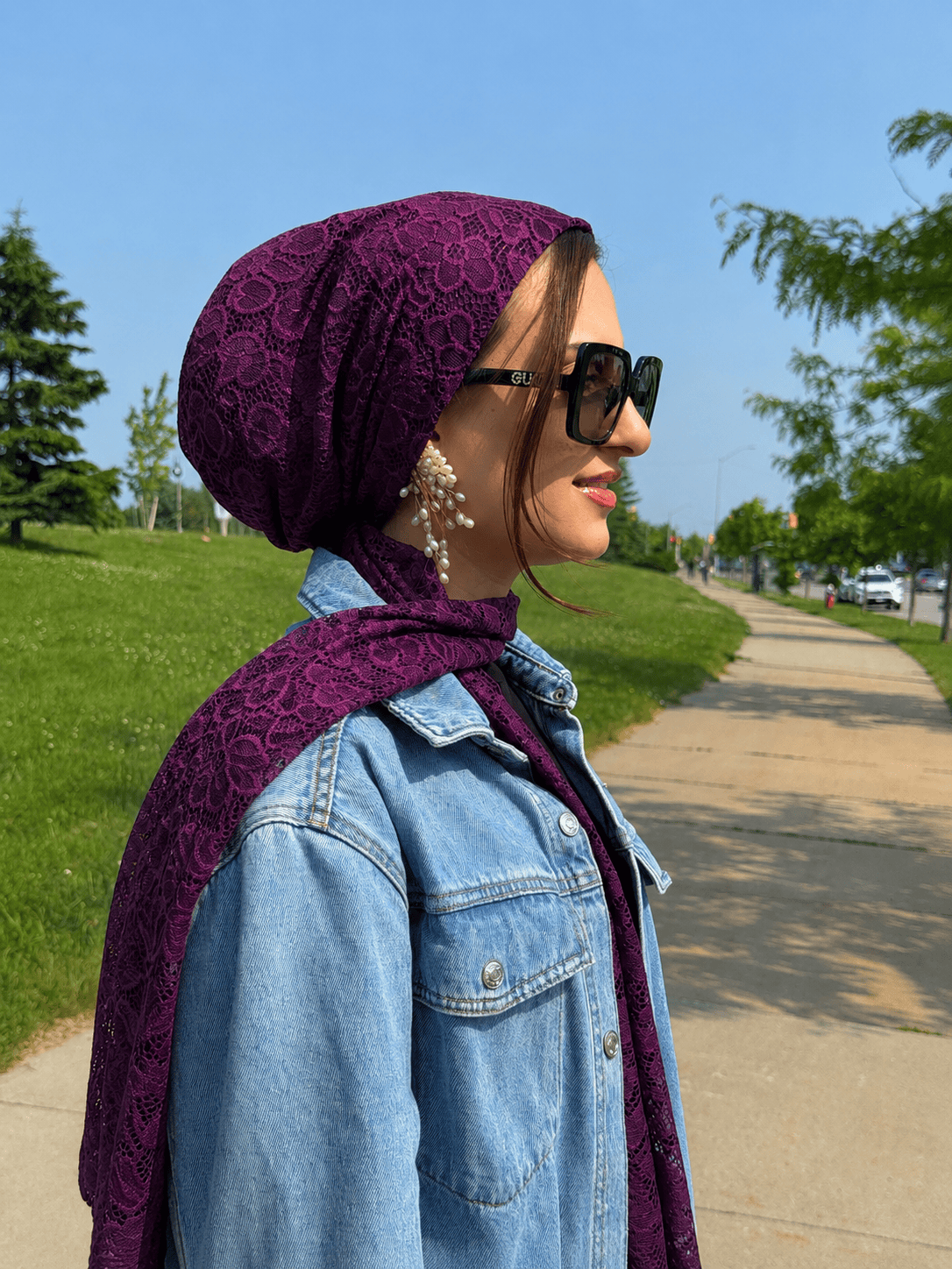 Beanie Wrap Lace - New Plum
