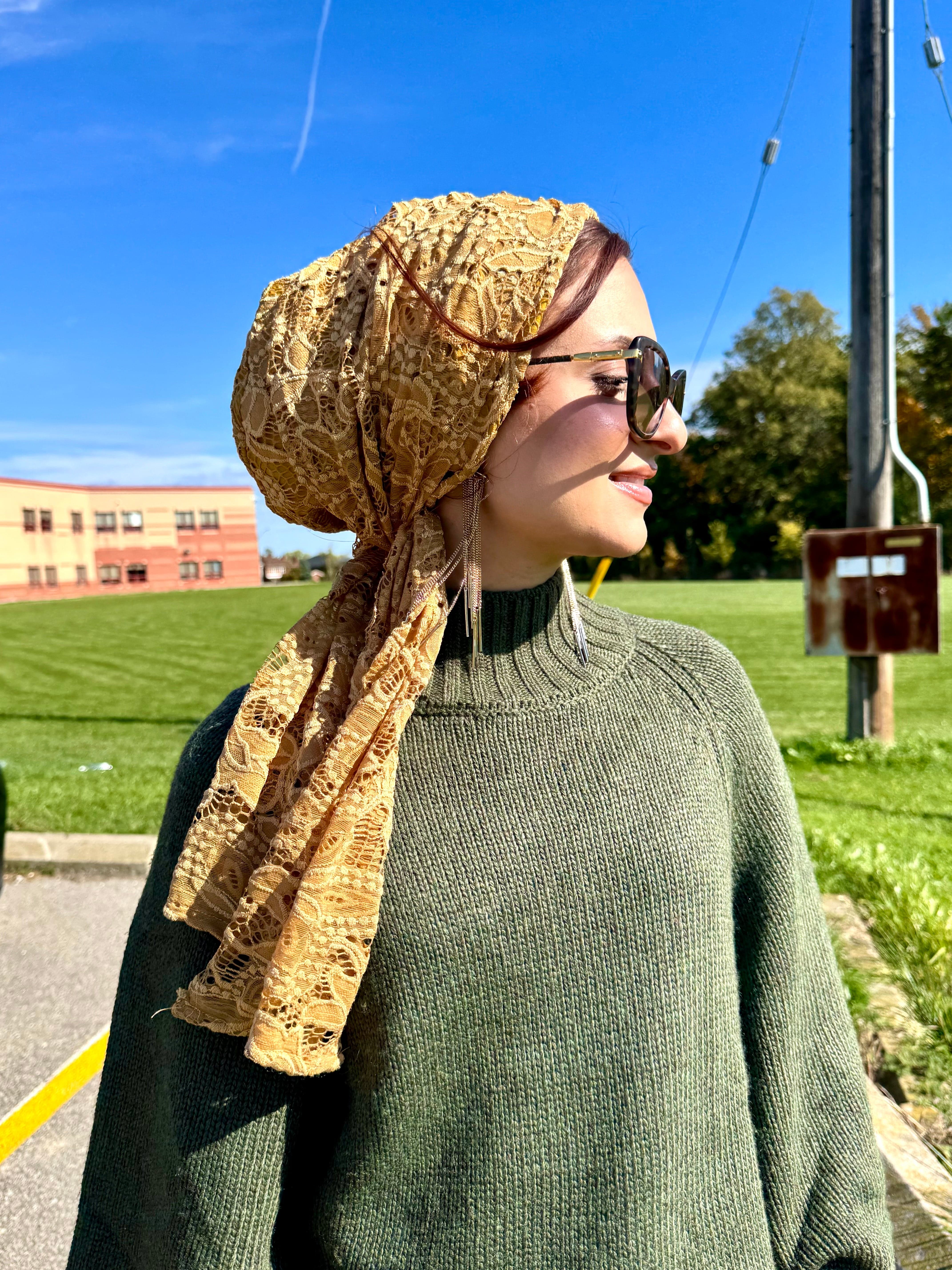Beanie Wrap Lace - Cumin