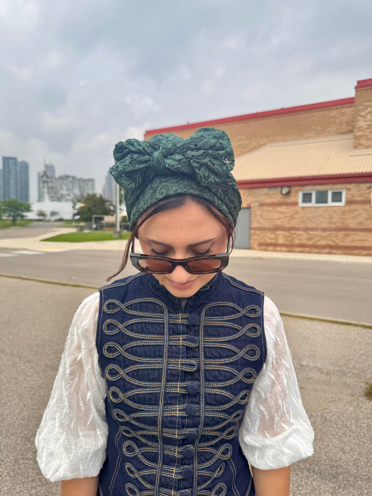 Beanie Wrap Lace - Green Jungle