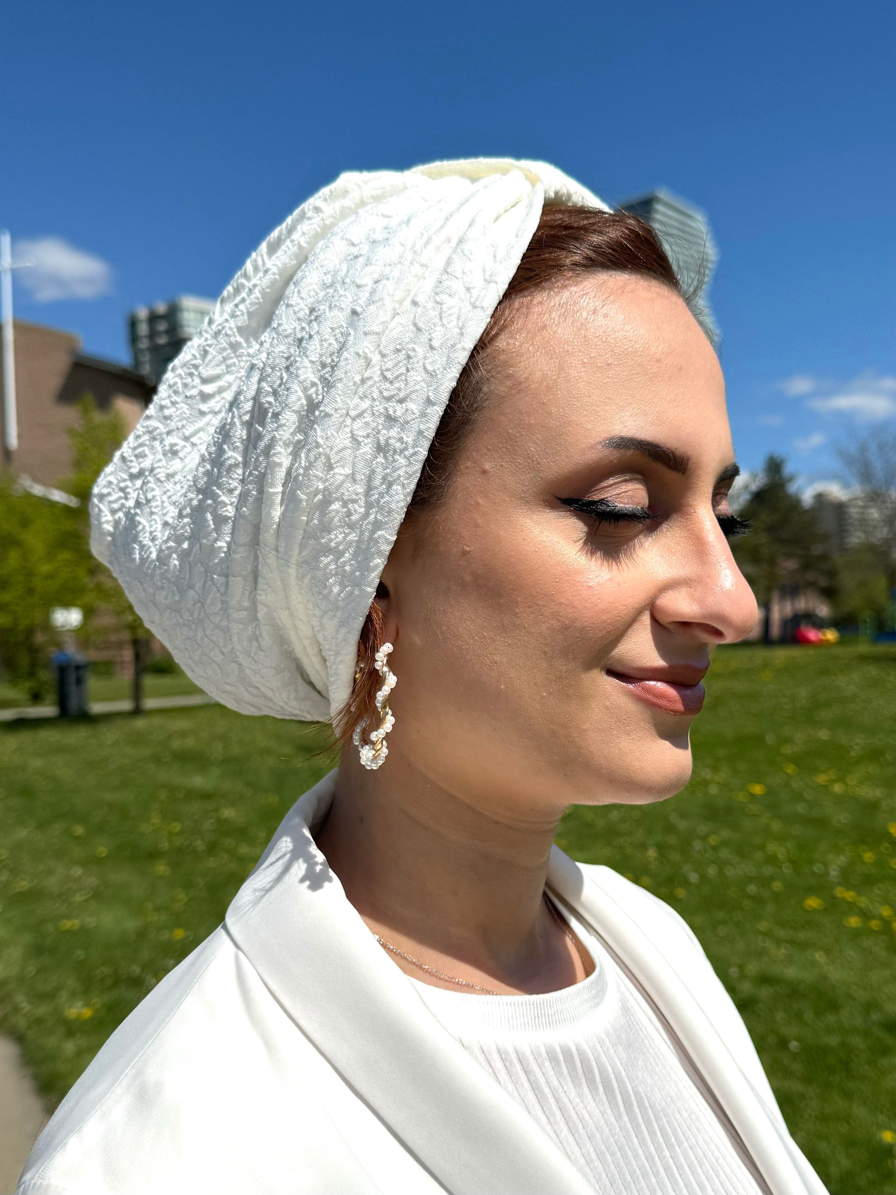 Turban Basic Printed Jersey - Off White