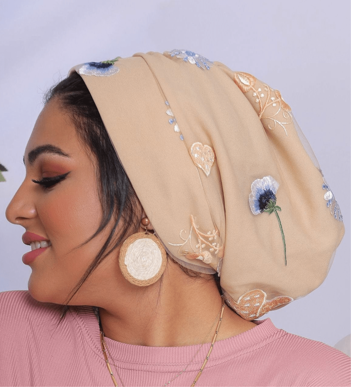 Beanie Tulle - Floral Nude