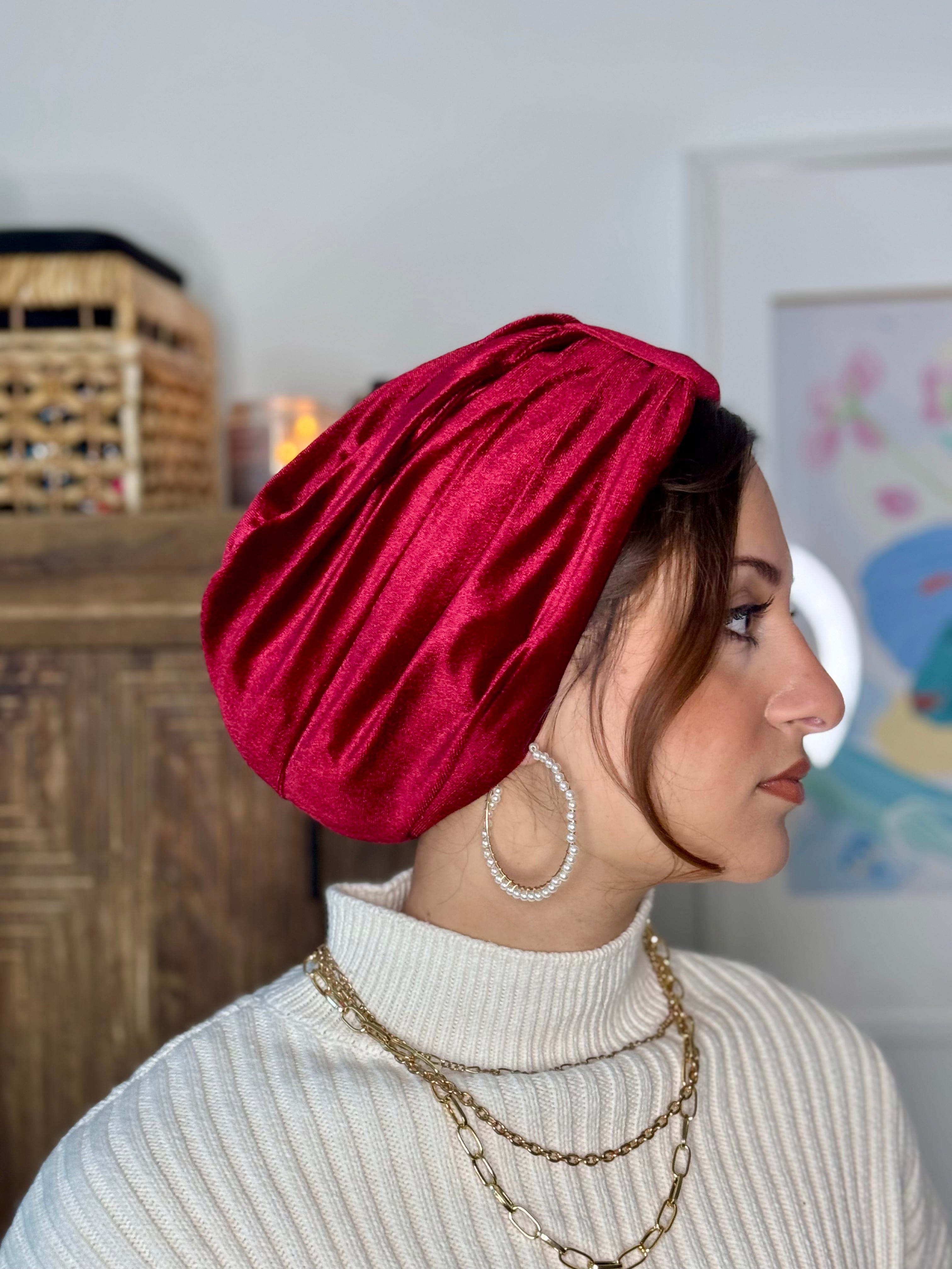 Turban Basic Velvet- Burgundy