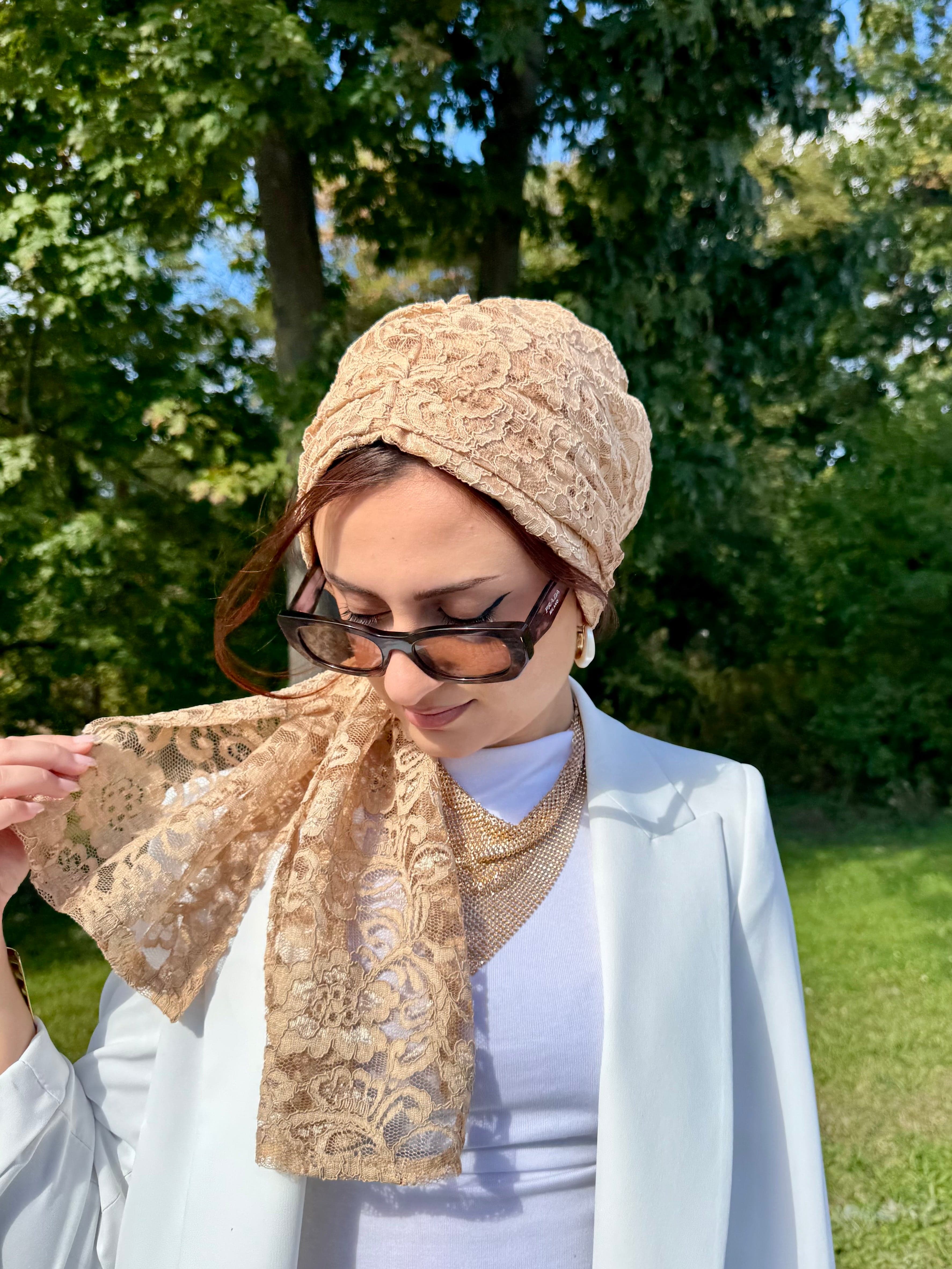 Beanie Wrap Lace - New Nude