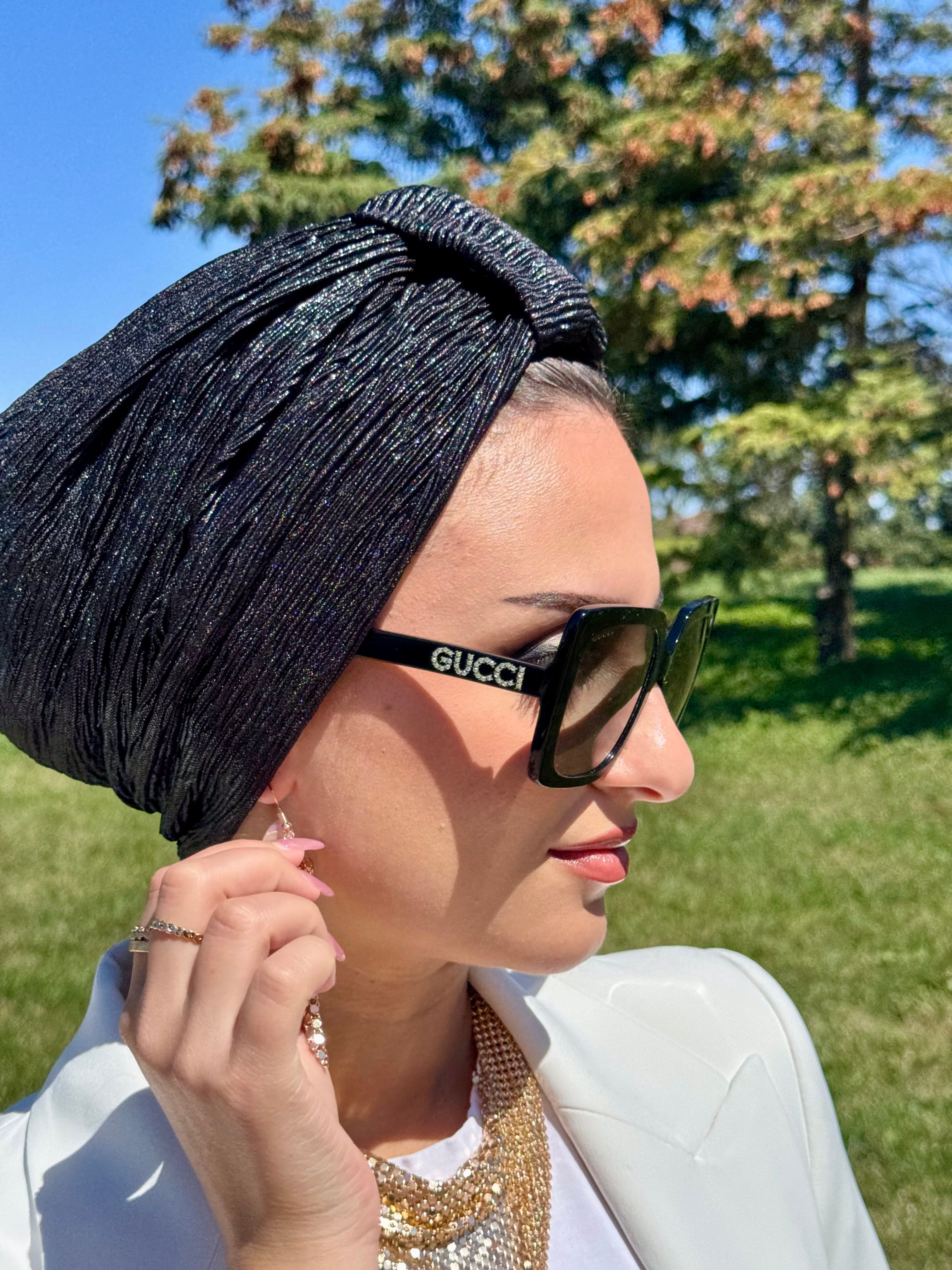 Turban Metallic   - Black