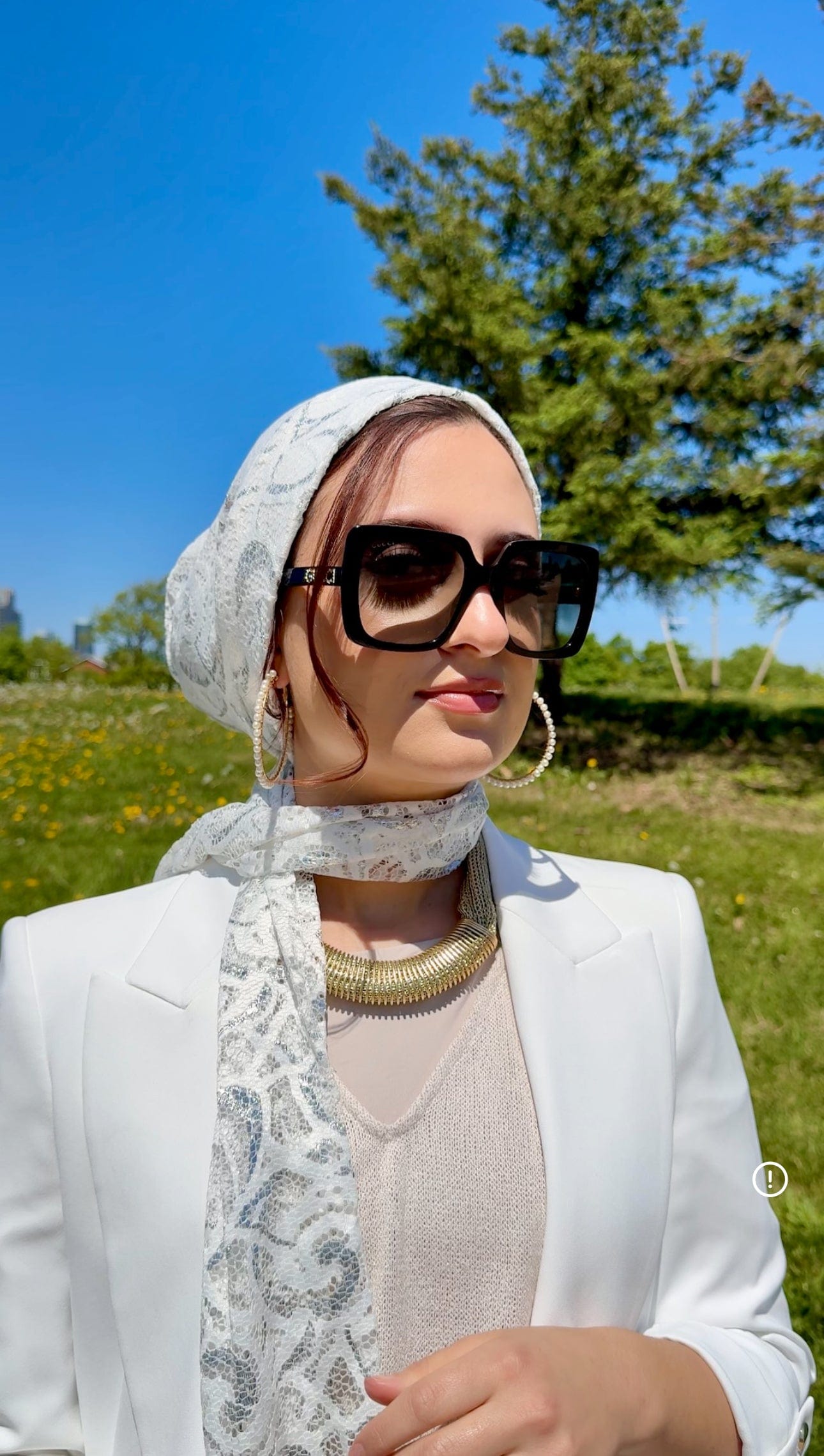 Beanie Wrap Lace - Silver Off White