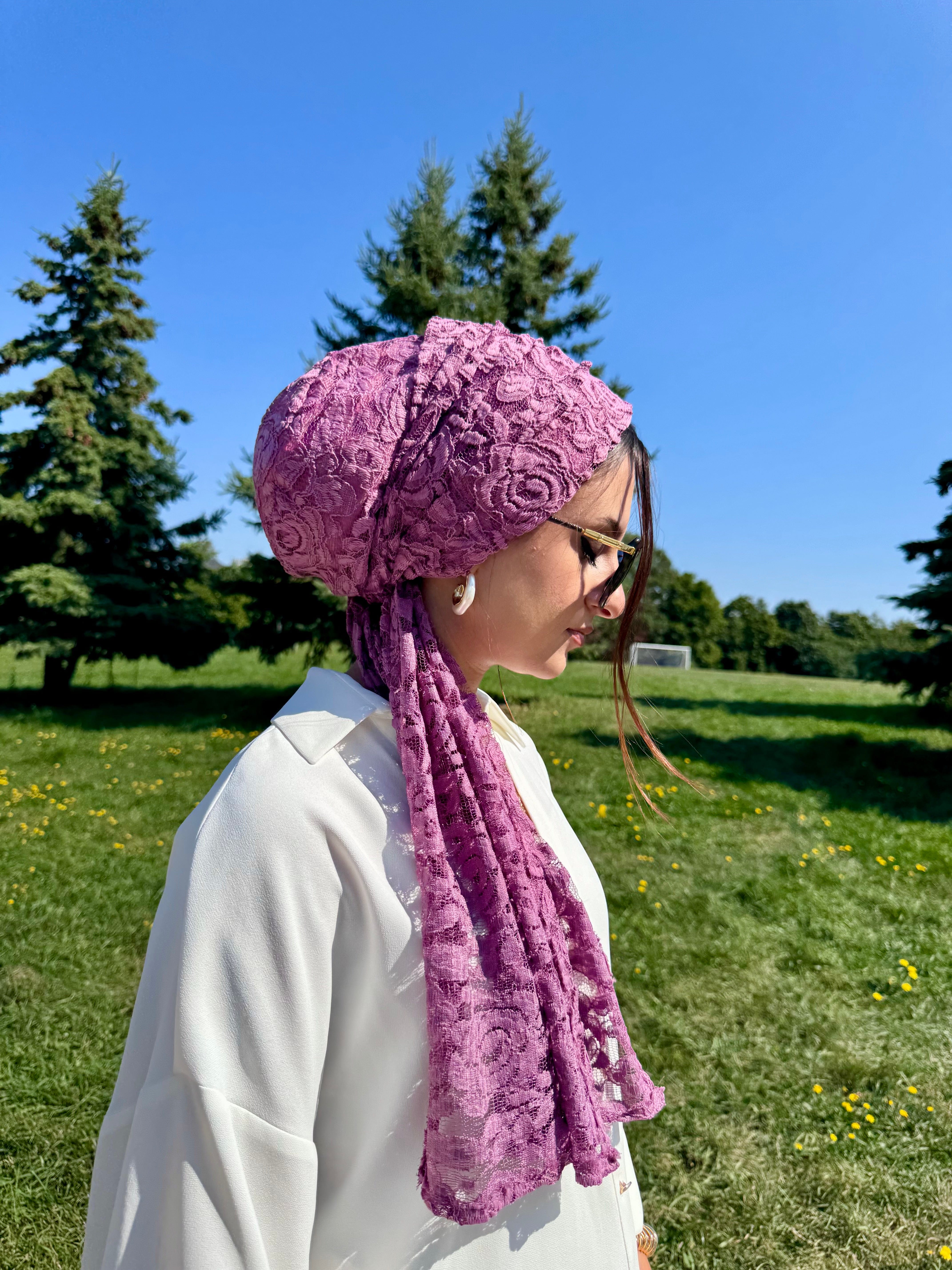 Beanie Wrap Lace - Pink Rose II