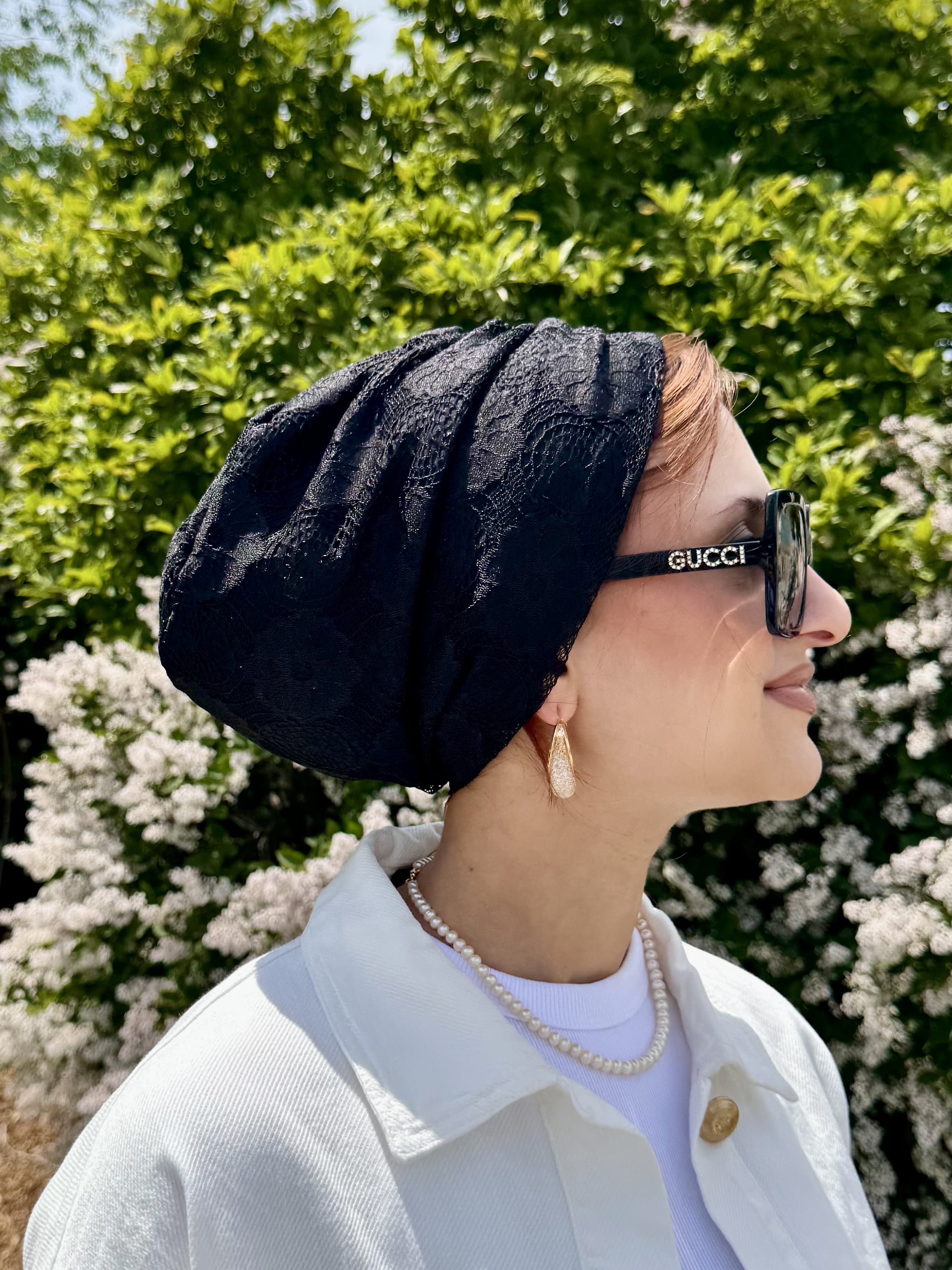 Beanie Drapes Lace - Black 🖤