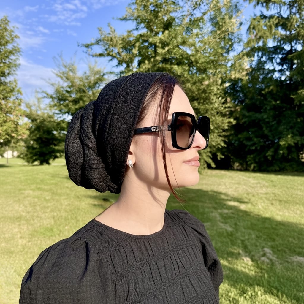 Beanie Wrap Lace - Black 🖤