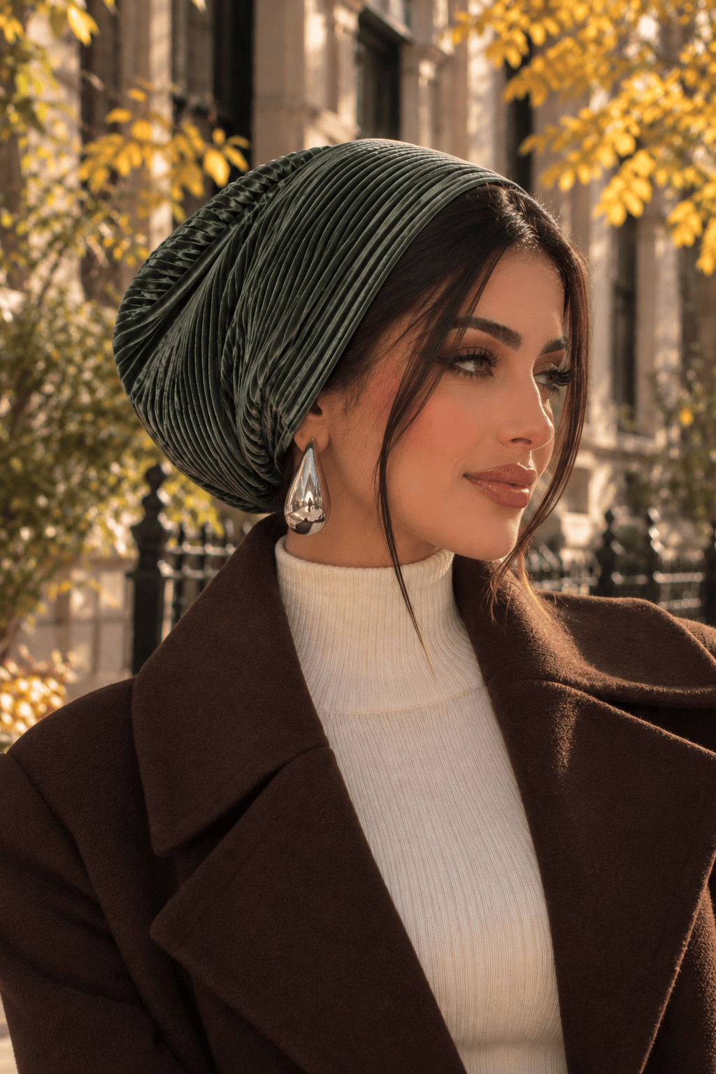 Beanie Pleated - Eucalyptus Green