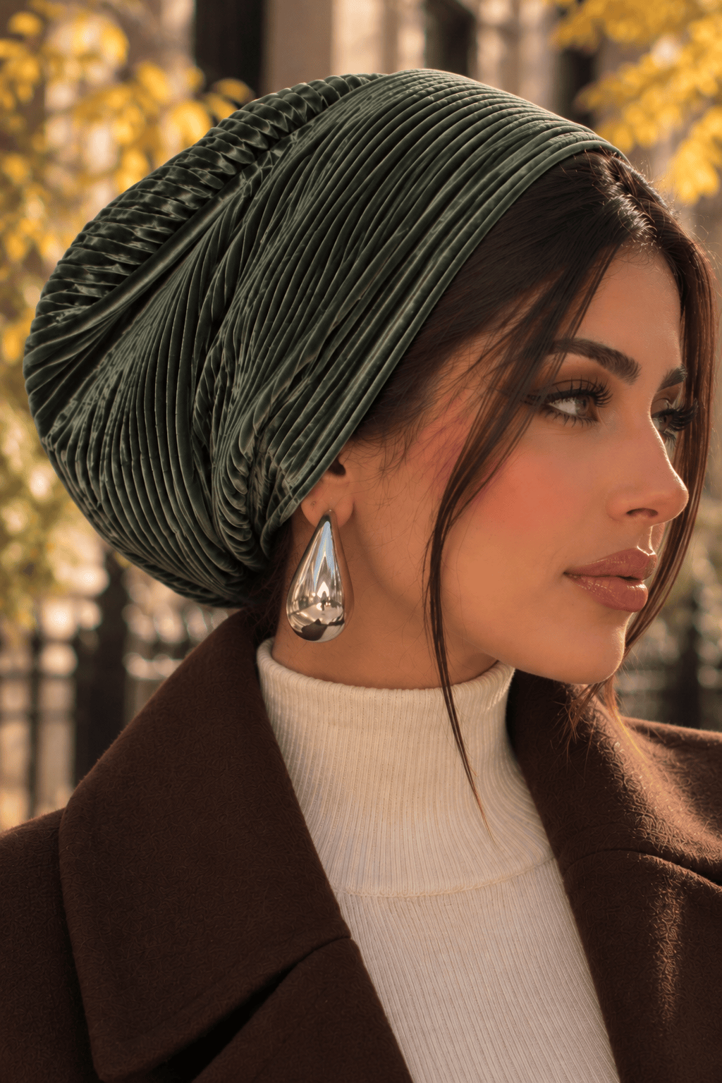Beanie Pleated - Eucalyptus Green