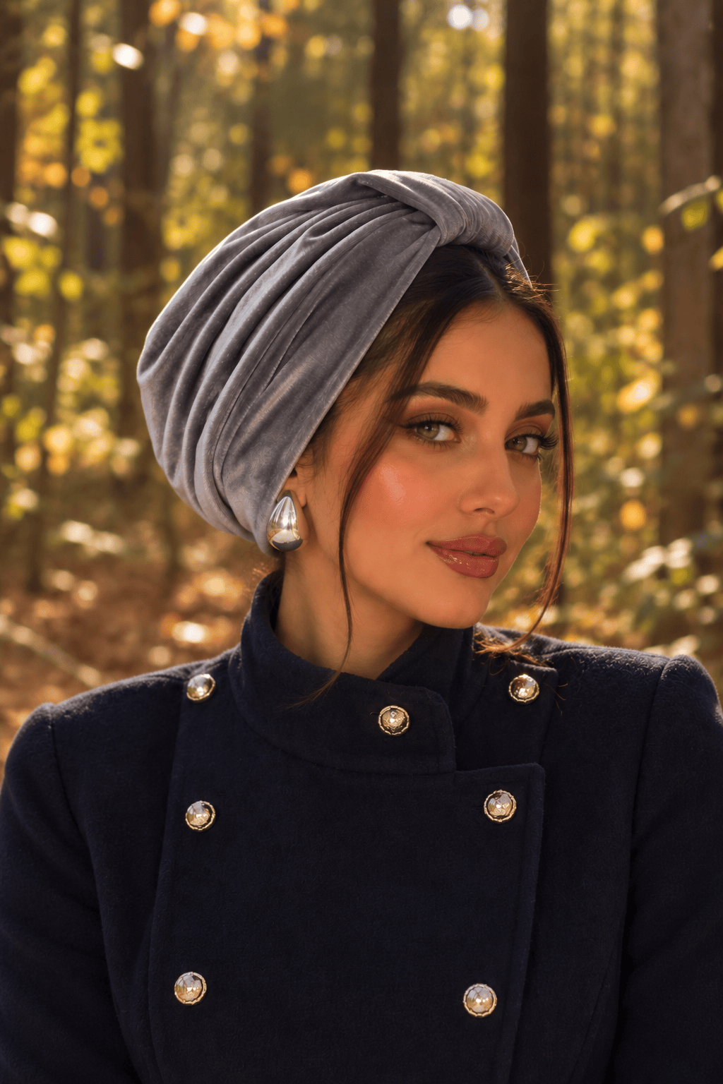 Turban Basic Velvet - Silver Grey