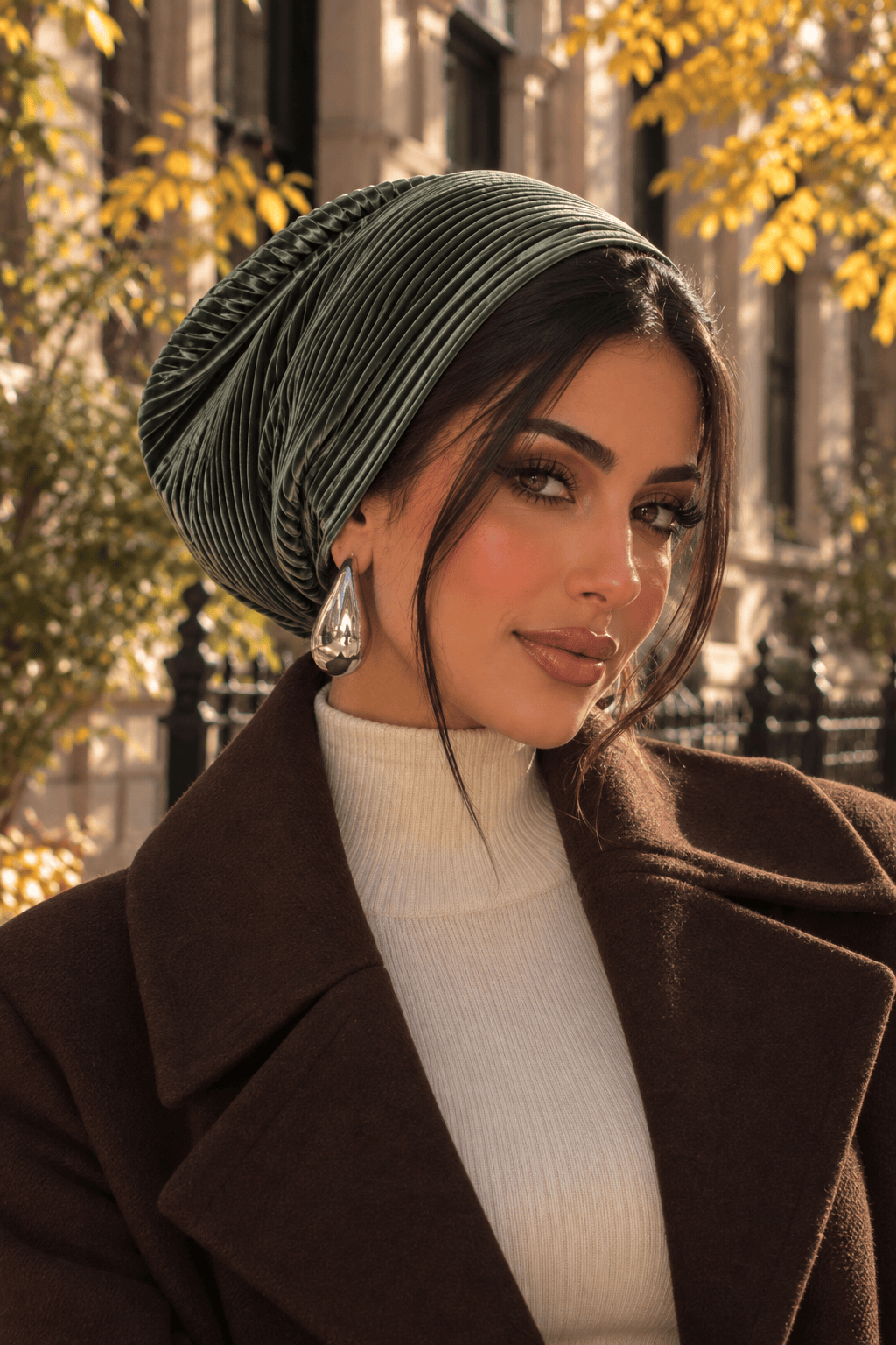 Beanie Pleated - Eucalyptus Green