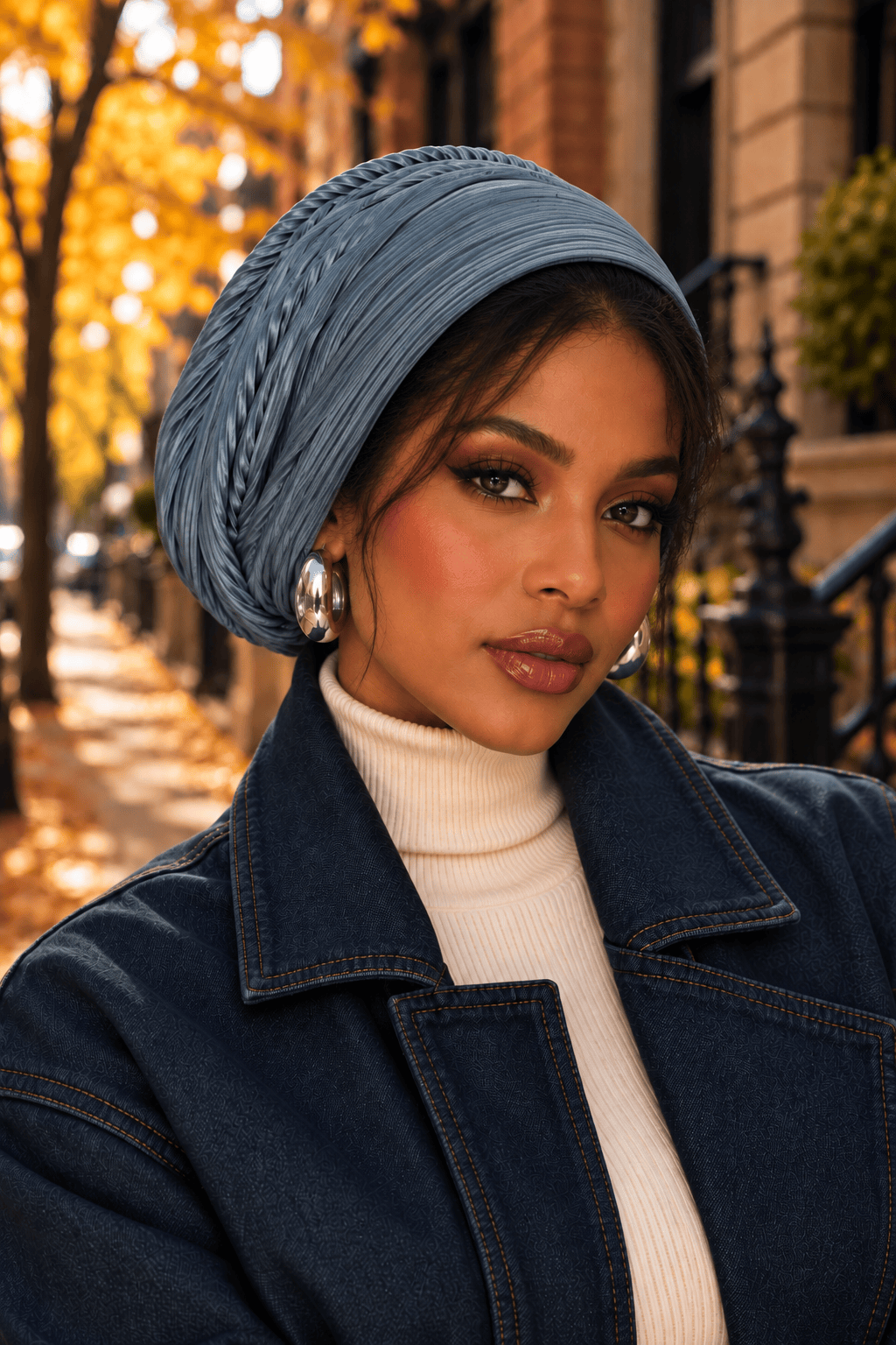 Beanie Pleated - Blue Sky