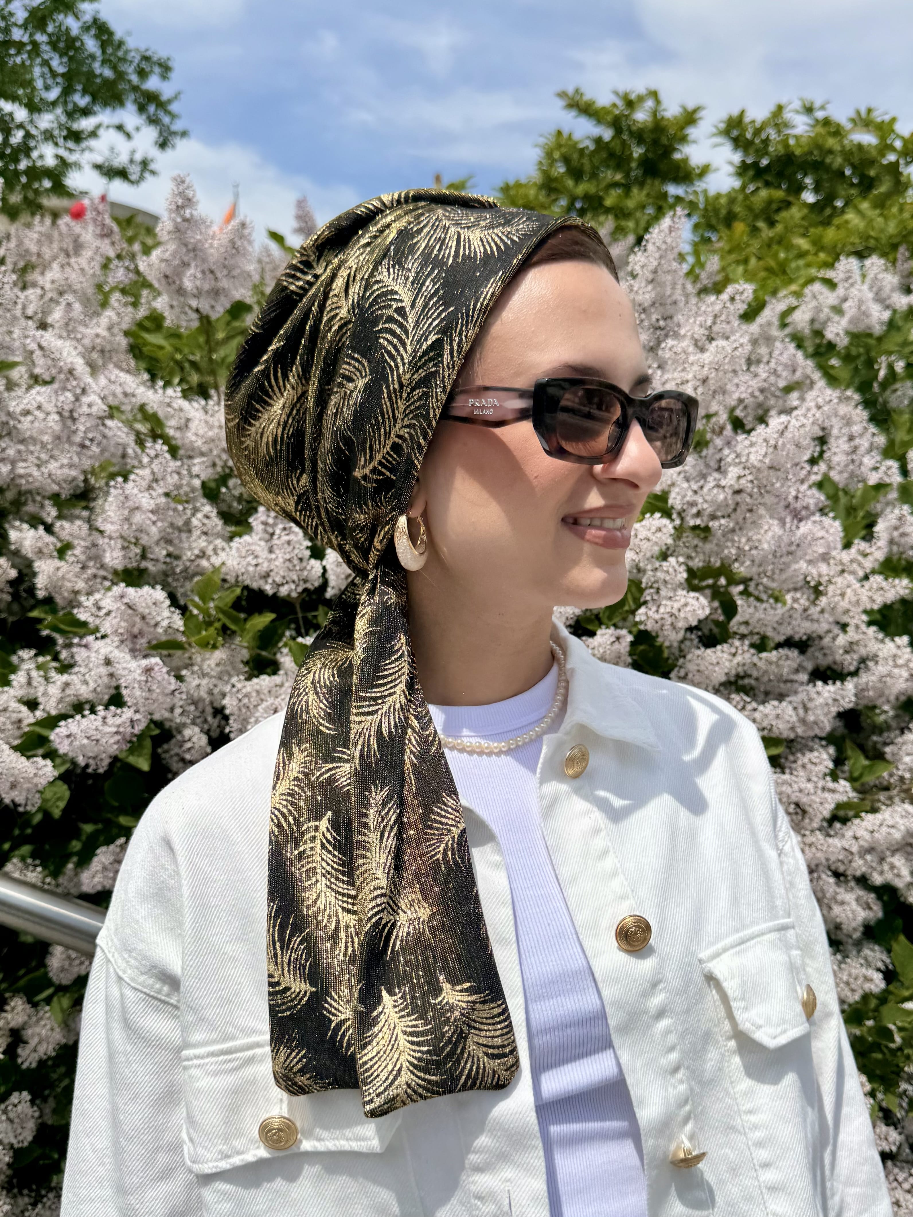 Beanie Wrap Light - Shimmer Black & Gold