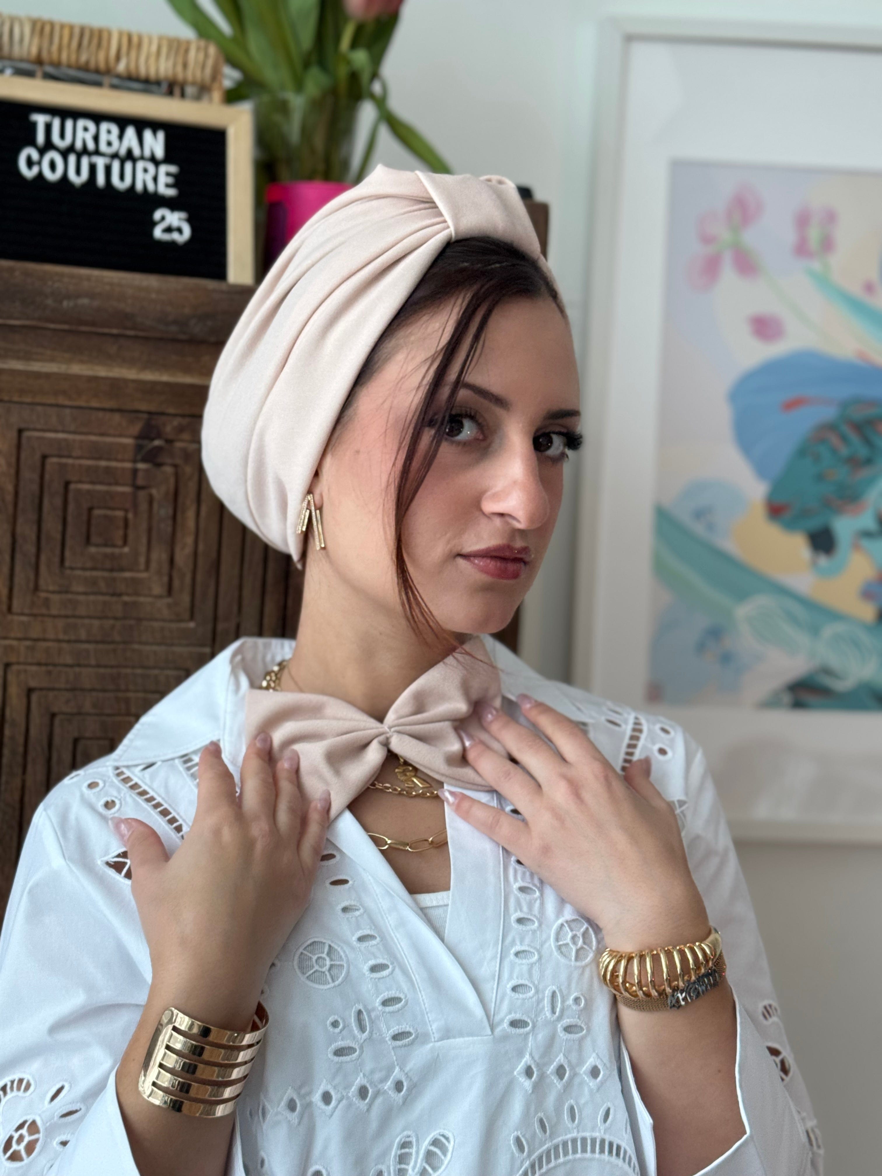 Turban Bow (NO BOW) - Sand