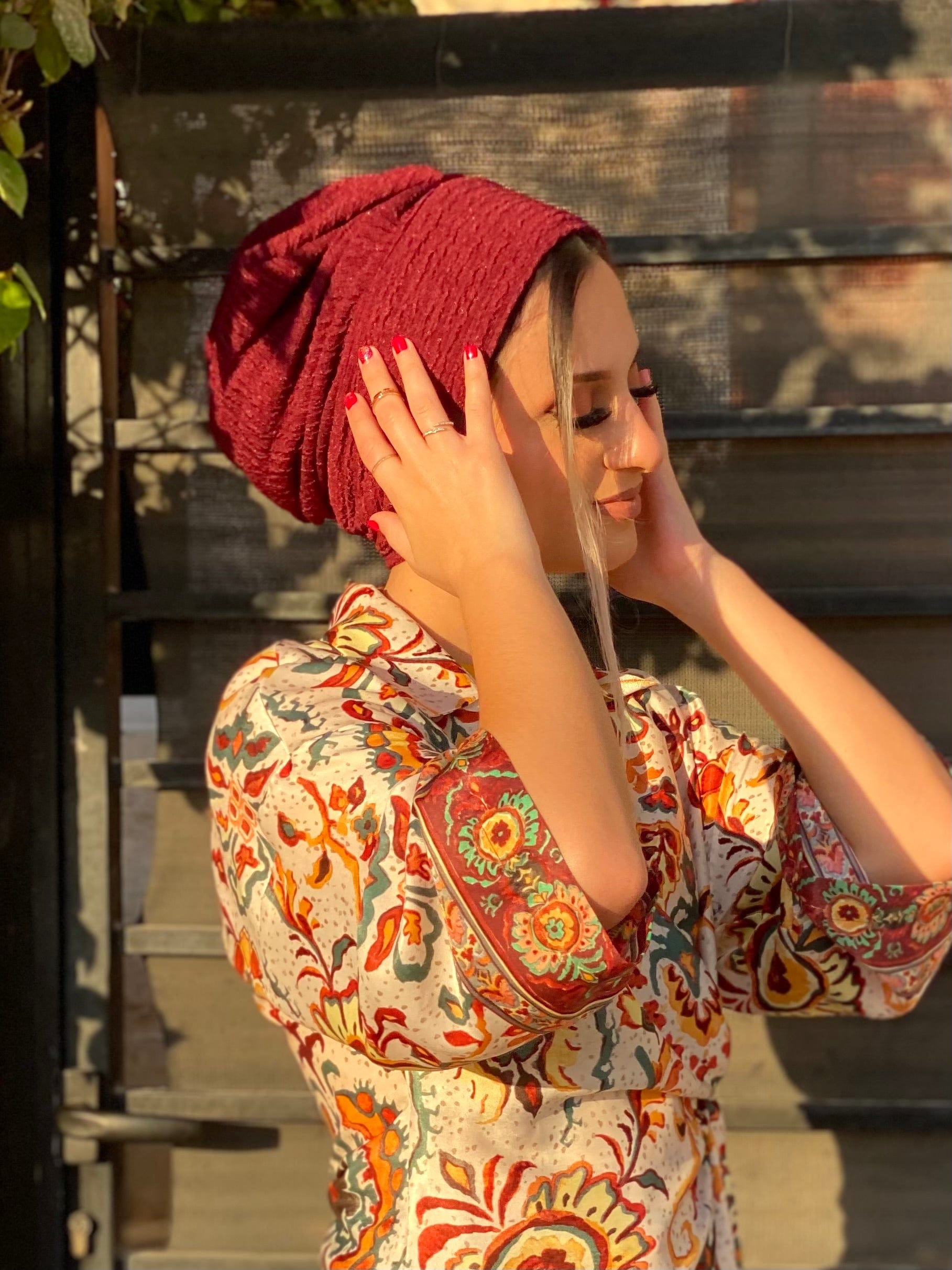 Beanie Rippled - Burgundy