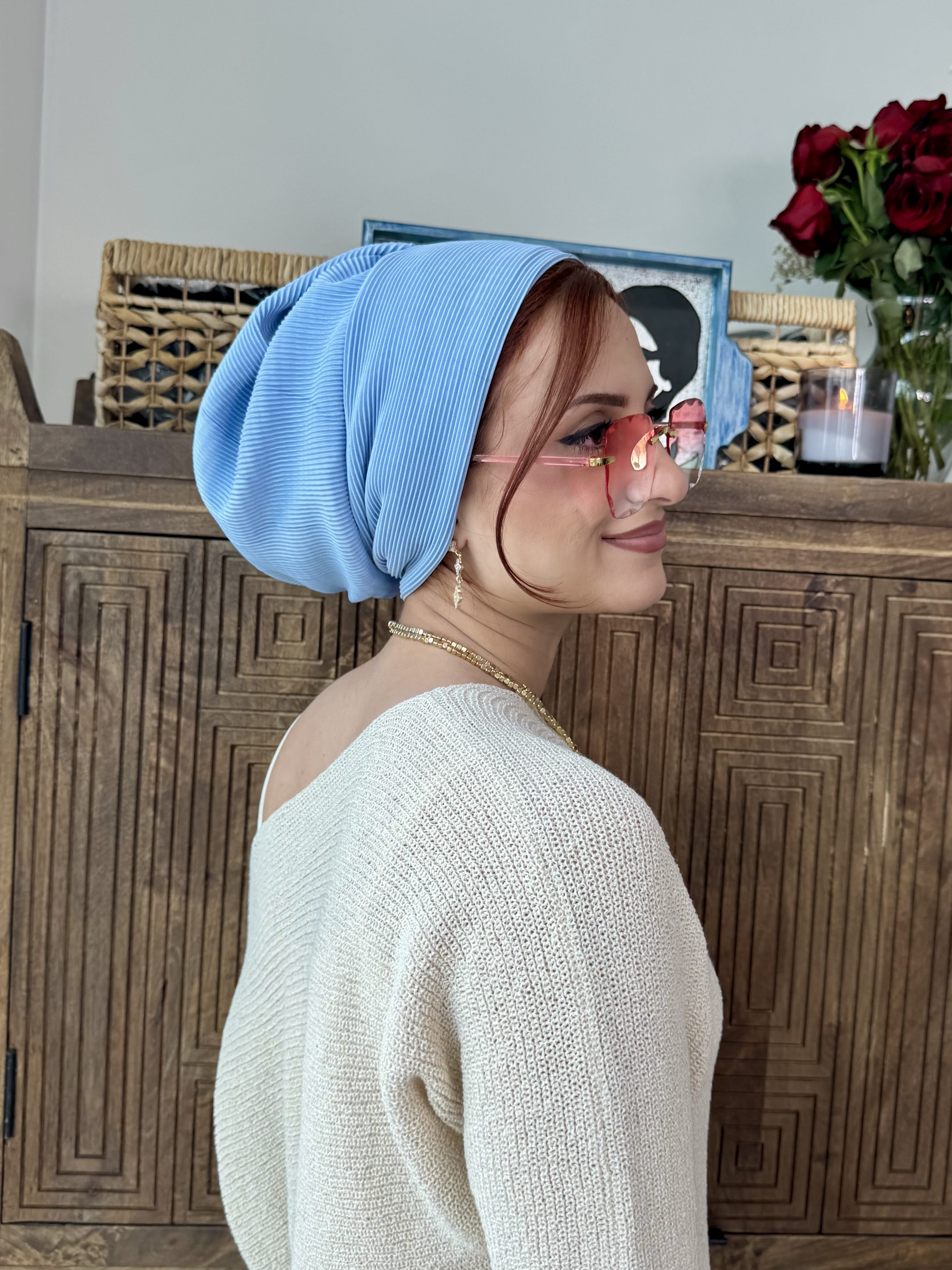 Beanie pleated - Blue