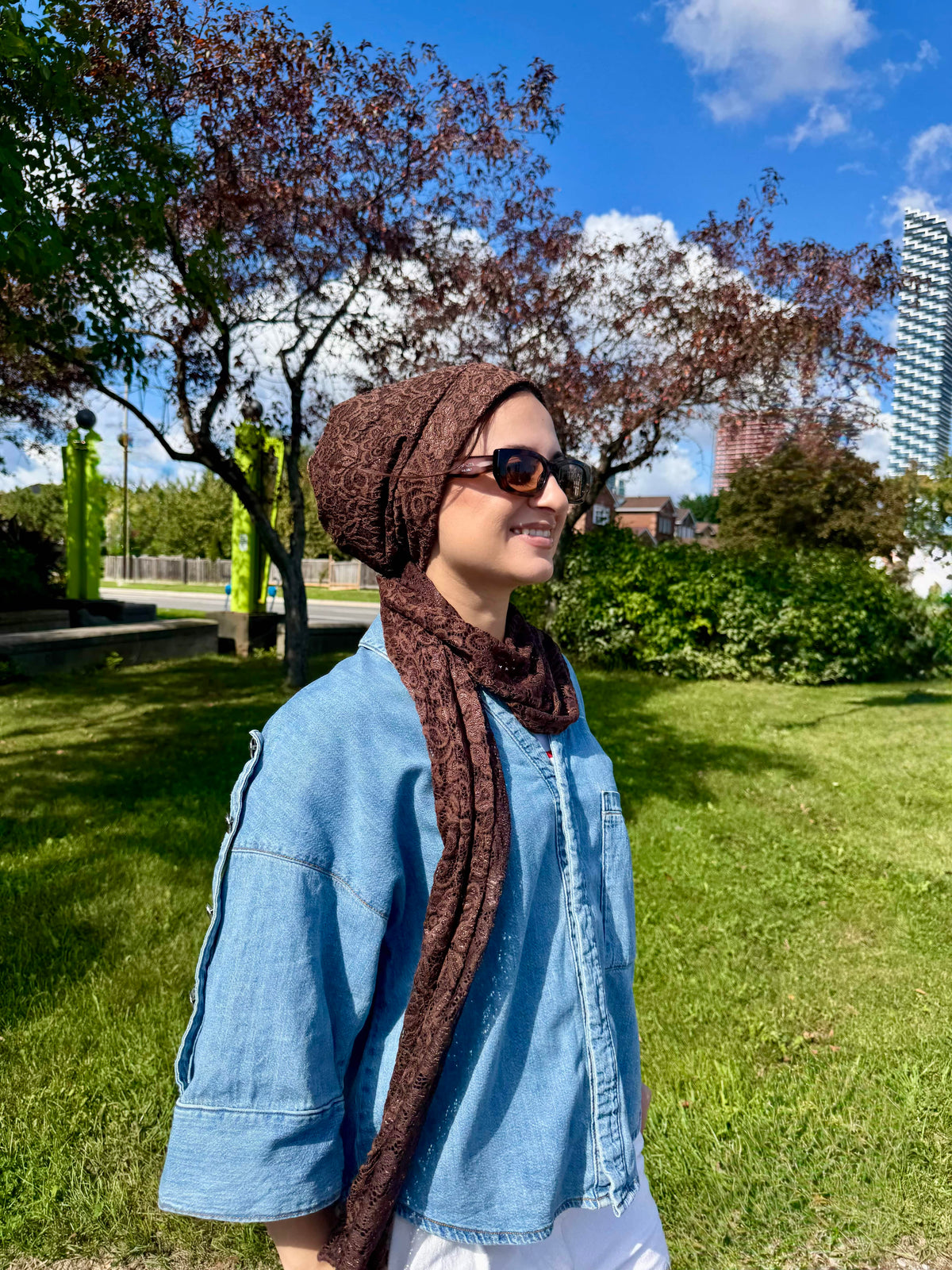 Beanie Wrap Lace - Dark Chocolate