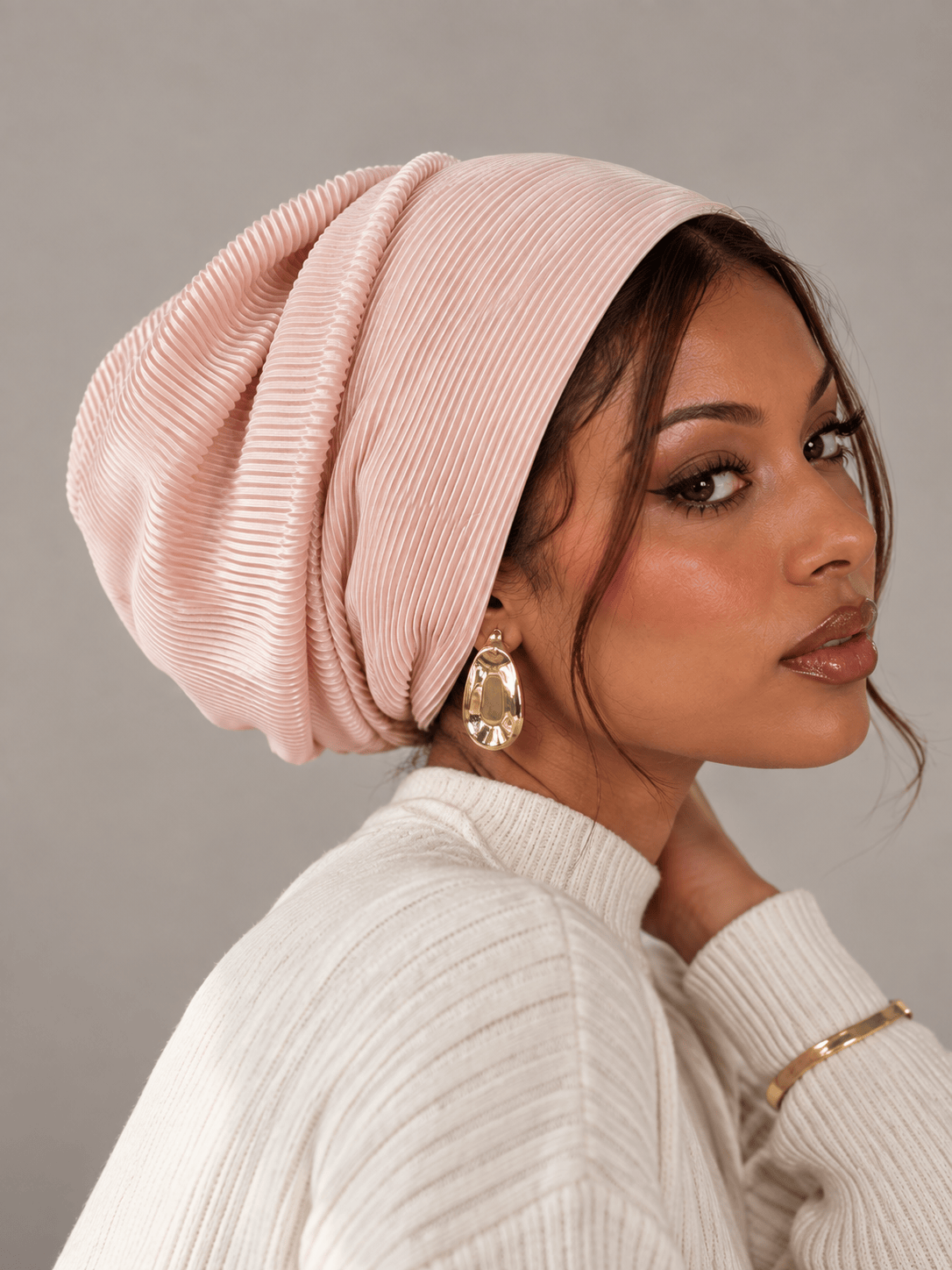 Beanie pleated - Light Peach