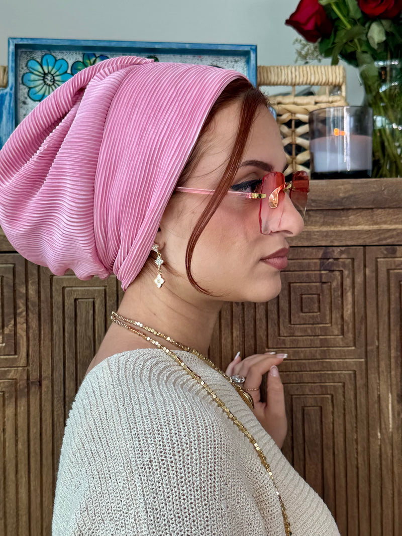 Beanie pleated - Pink Rose