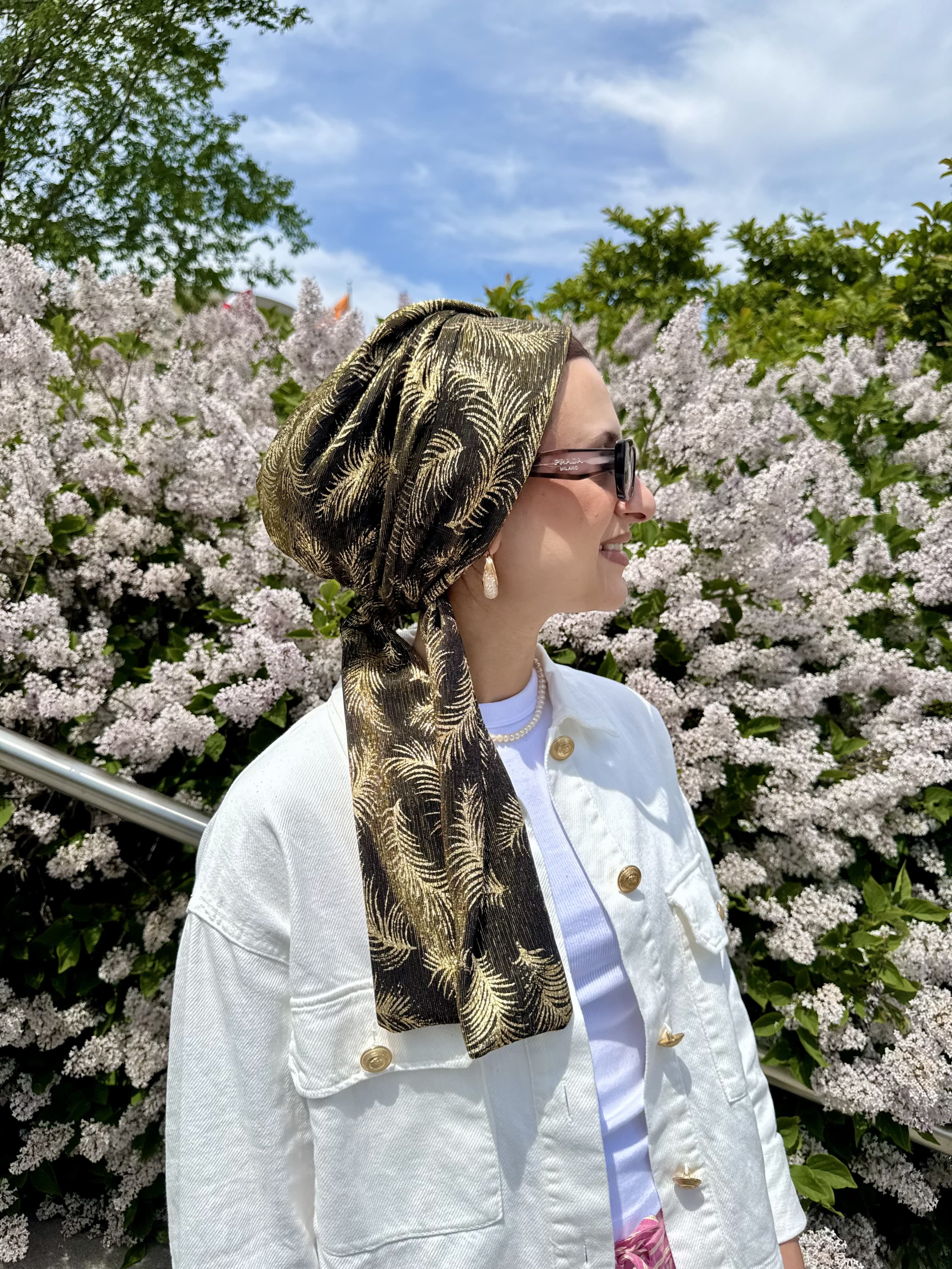 Beanie Wrap Light - Shimmer Black & Gold