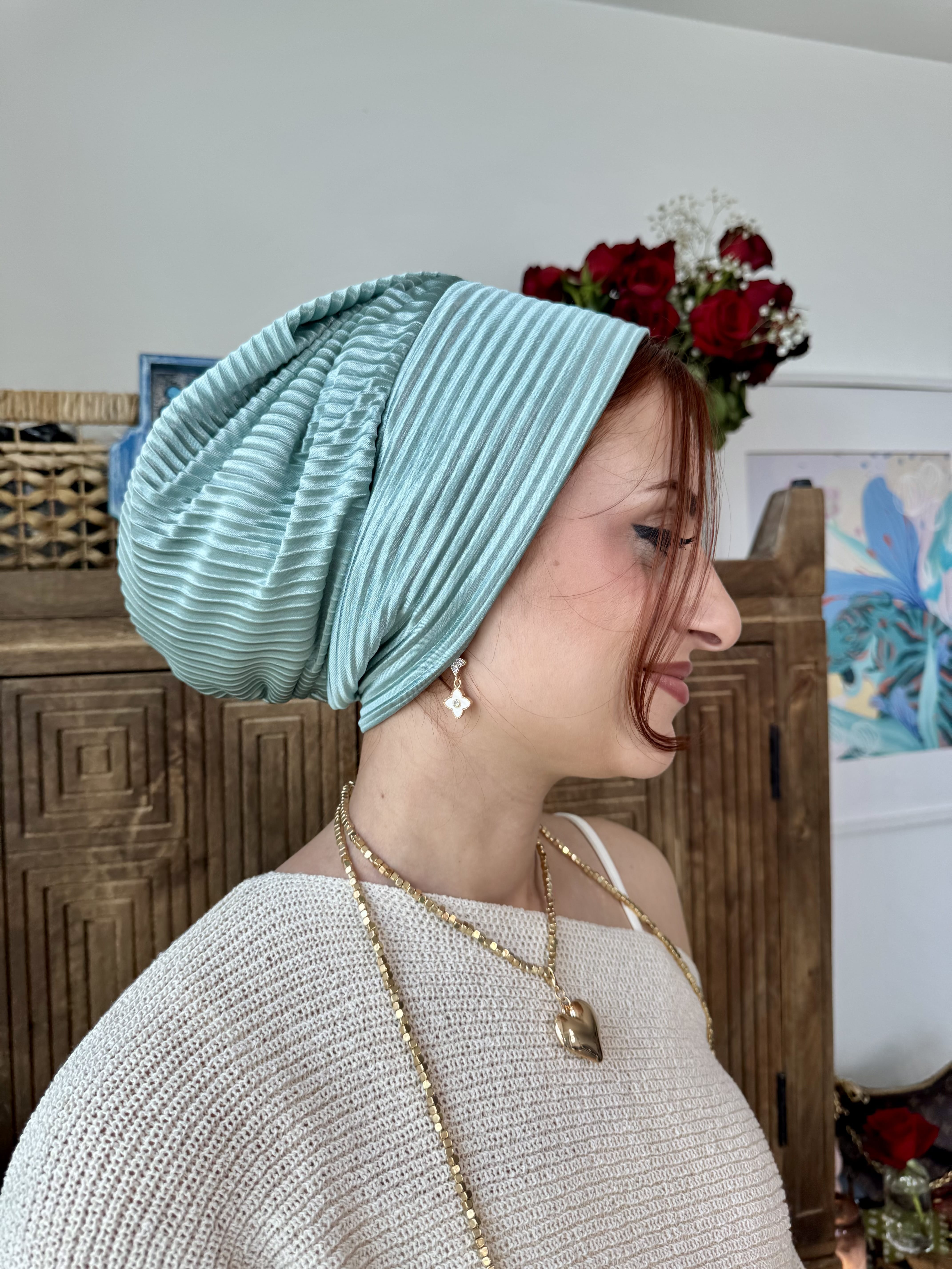 Beanie pleated - Pistach