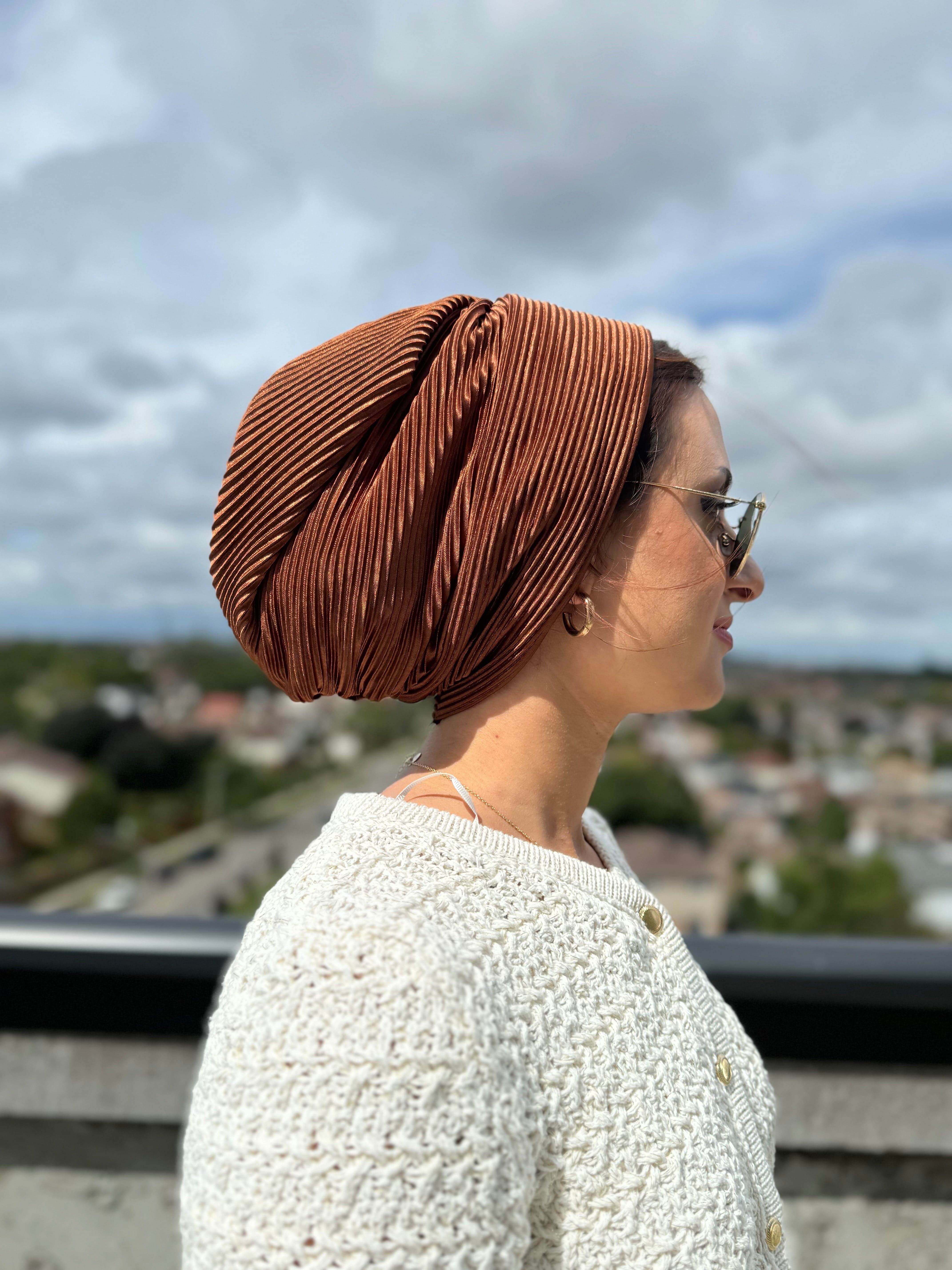 Beanie pleated - Brick