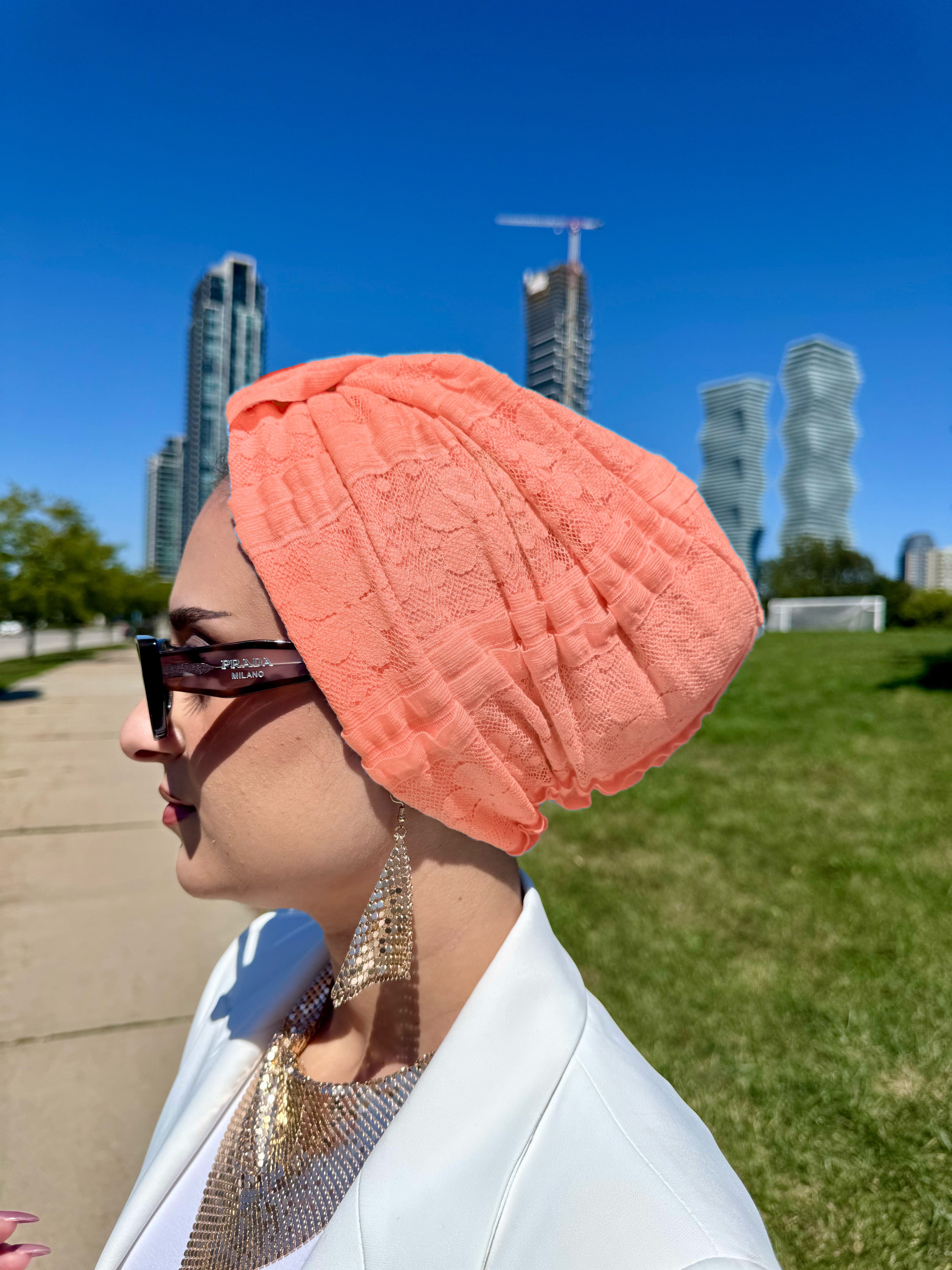 Turban Basic Lace - Peaches - Turban Couture