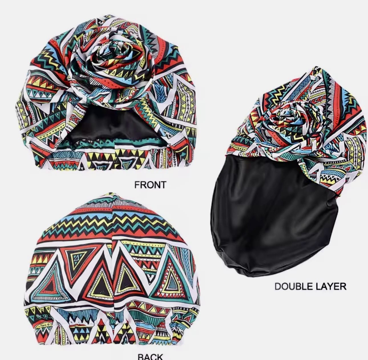 Satin lined turban - Afro