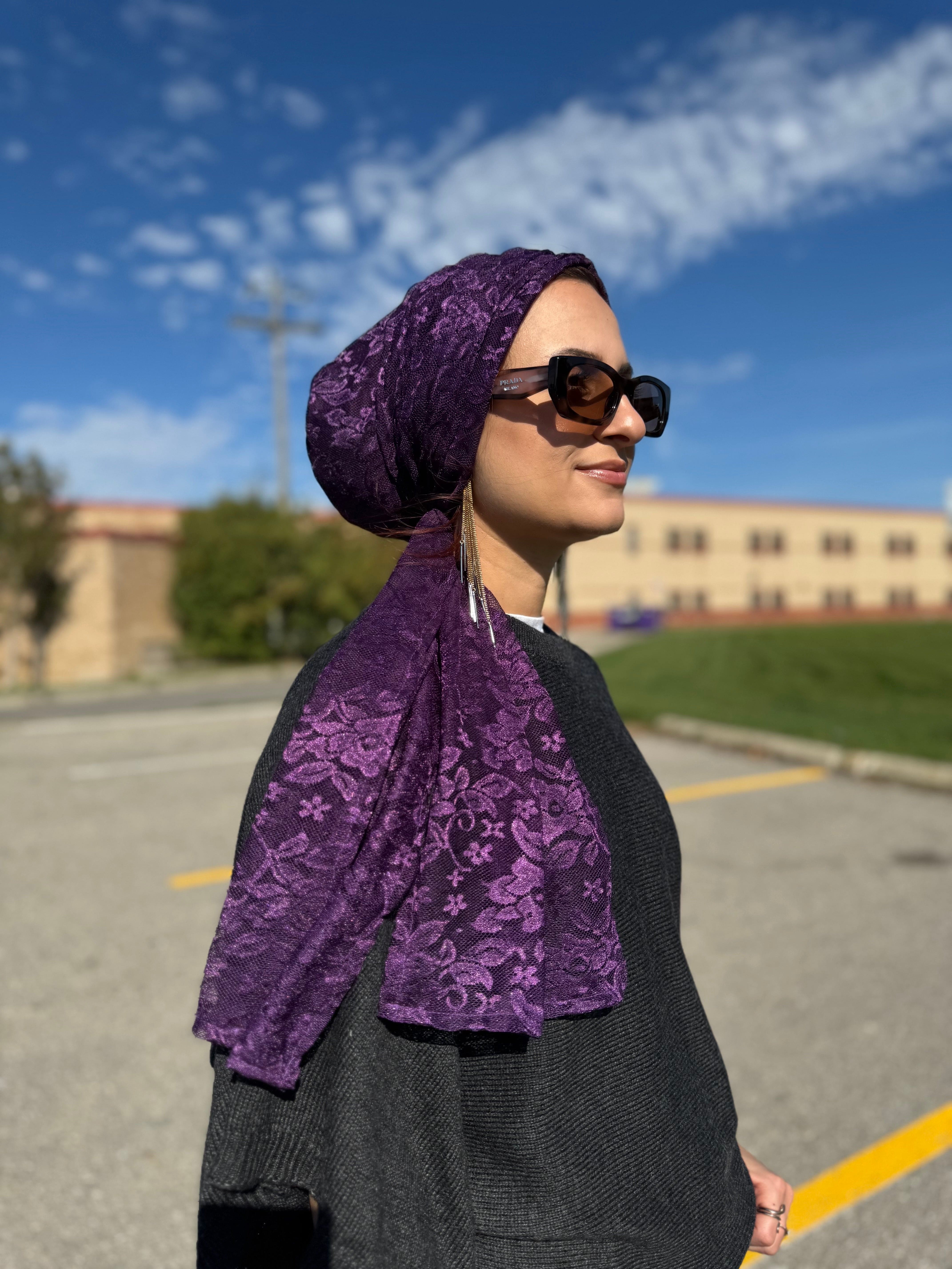 Beanie Wrap Soft Light Lace - Lavender