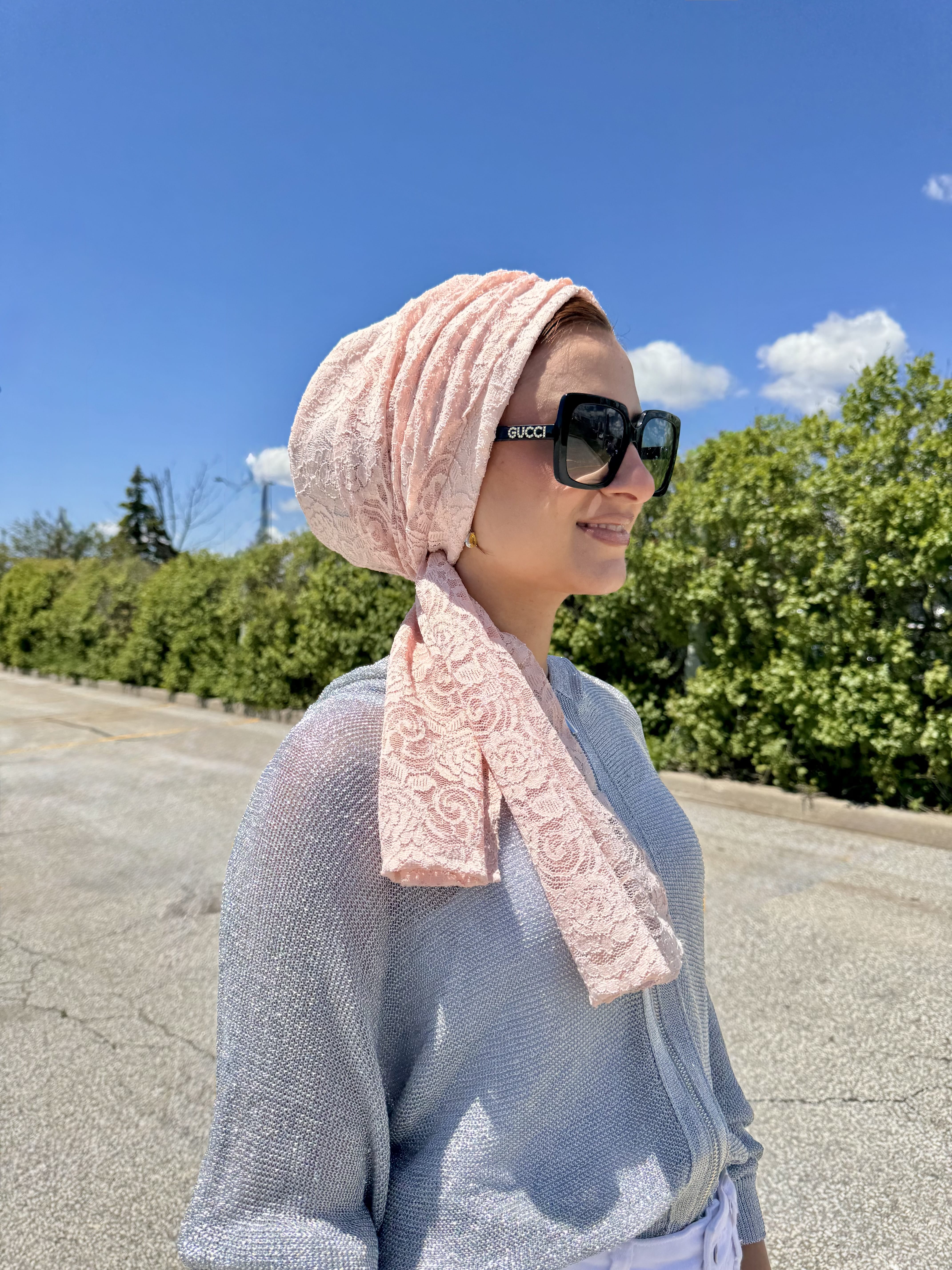 Beanie Wrap Lace - Pinkish