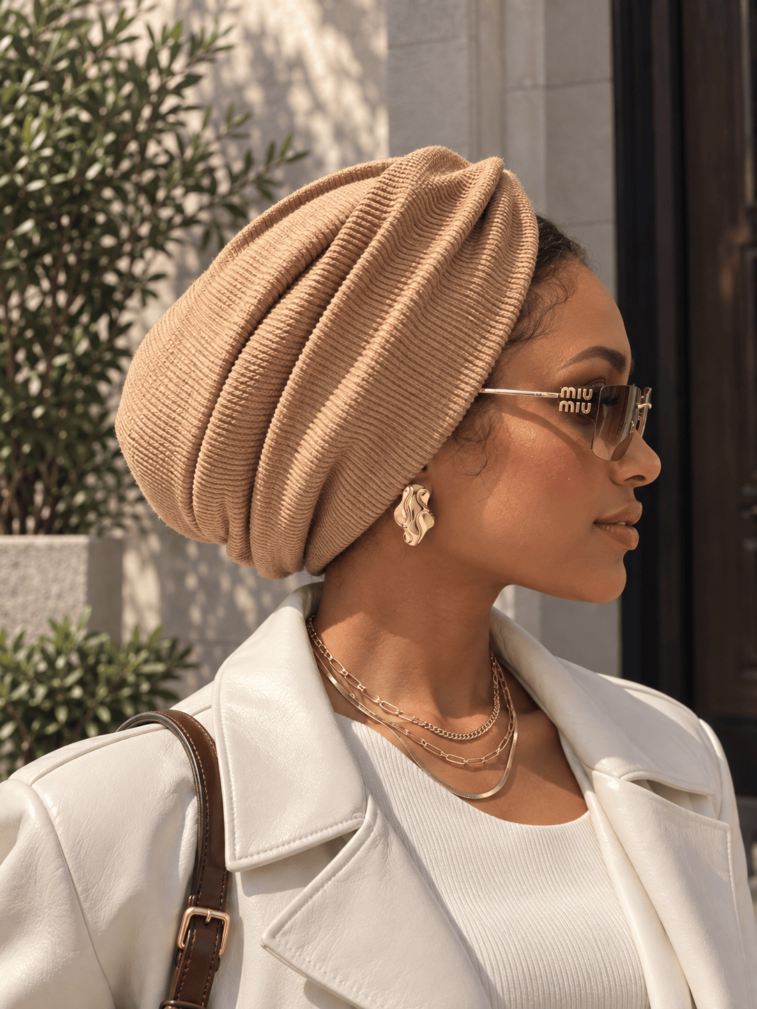 Beanie Twist Cross - Camel