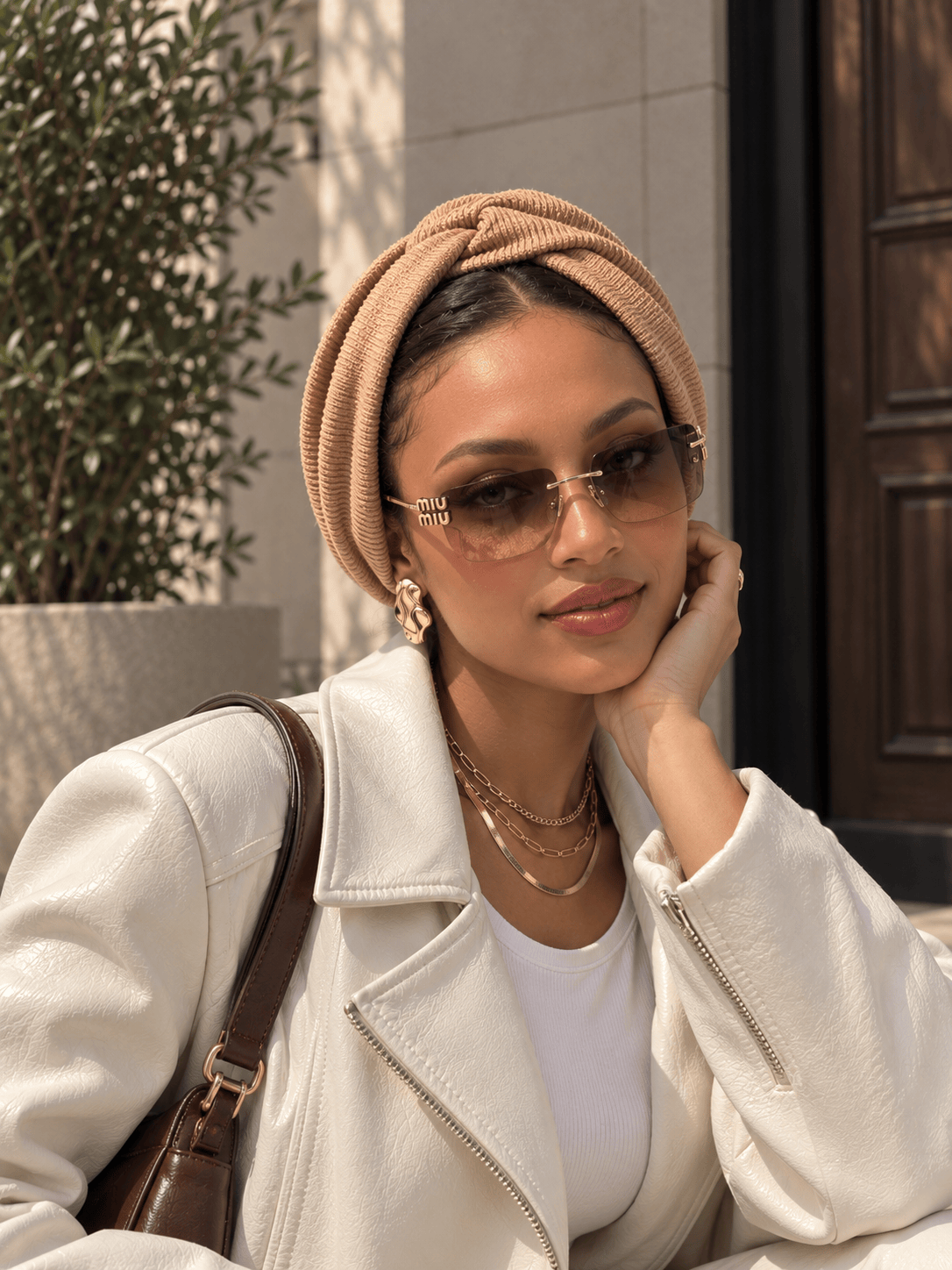 Beanie Twist Cross - Camel