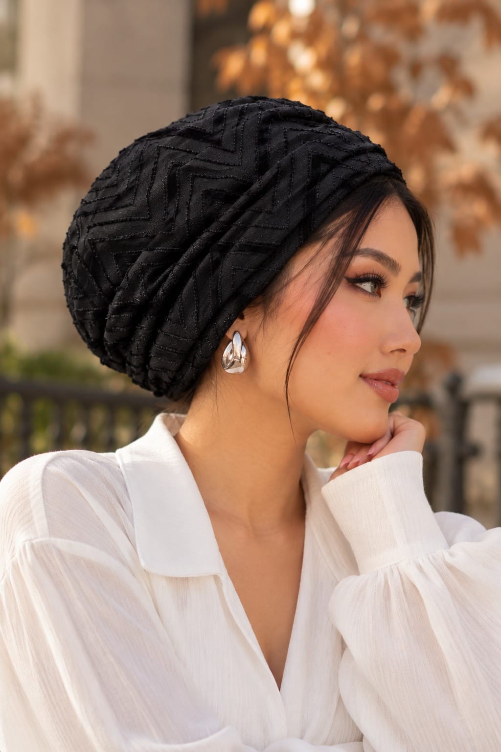 Beanie Zigzag Tulle - Black Shimmer
