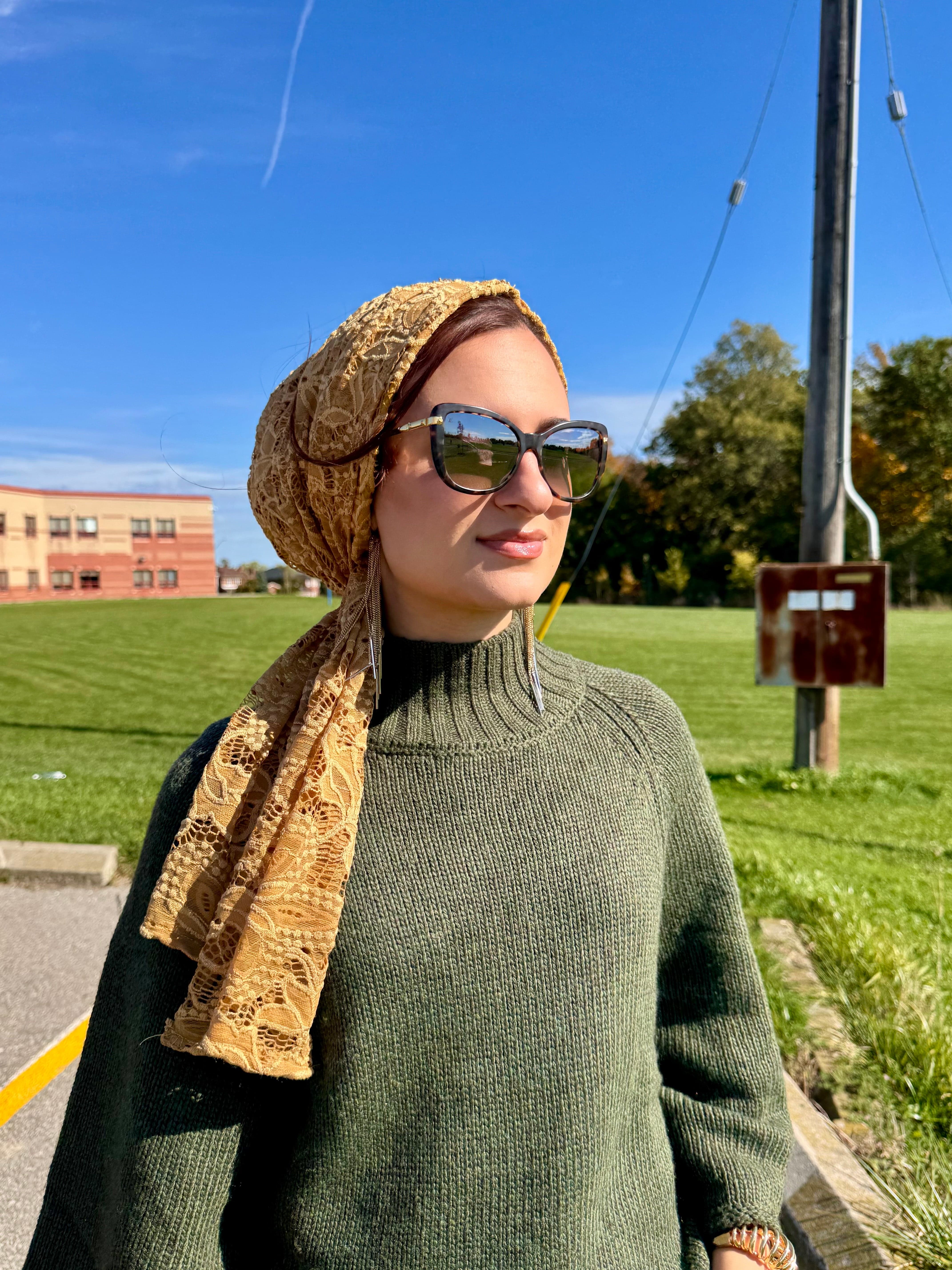 Beanie Wrap Lace - Cumin