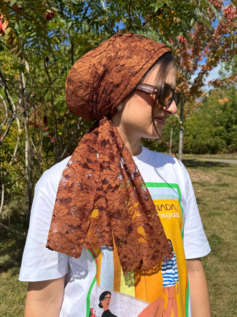 Beanie Wrap Lace - Caramel