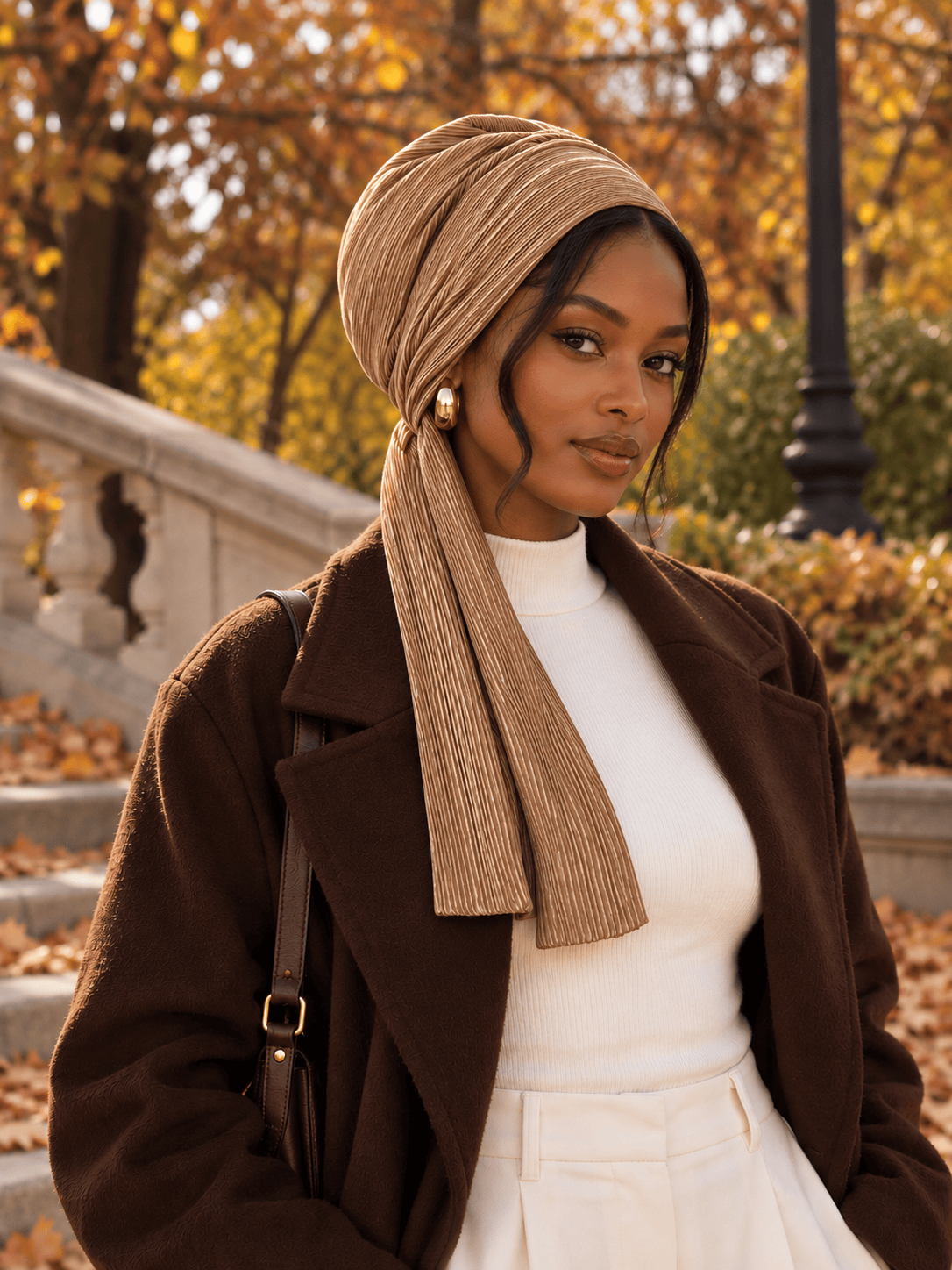Beanie Pleated Wrap - Cumin