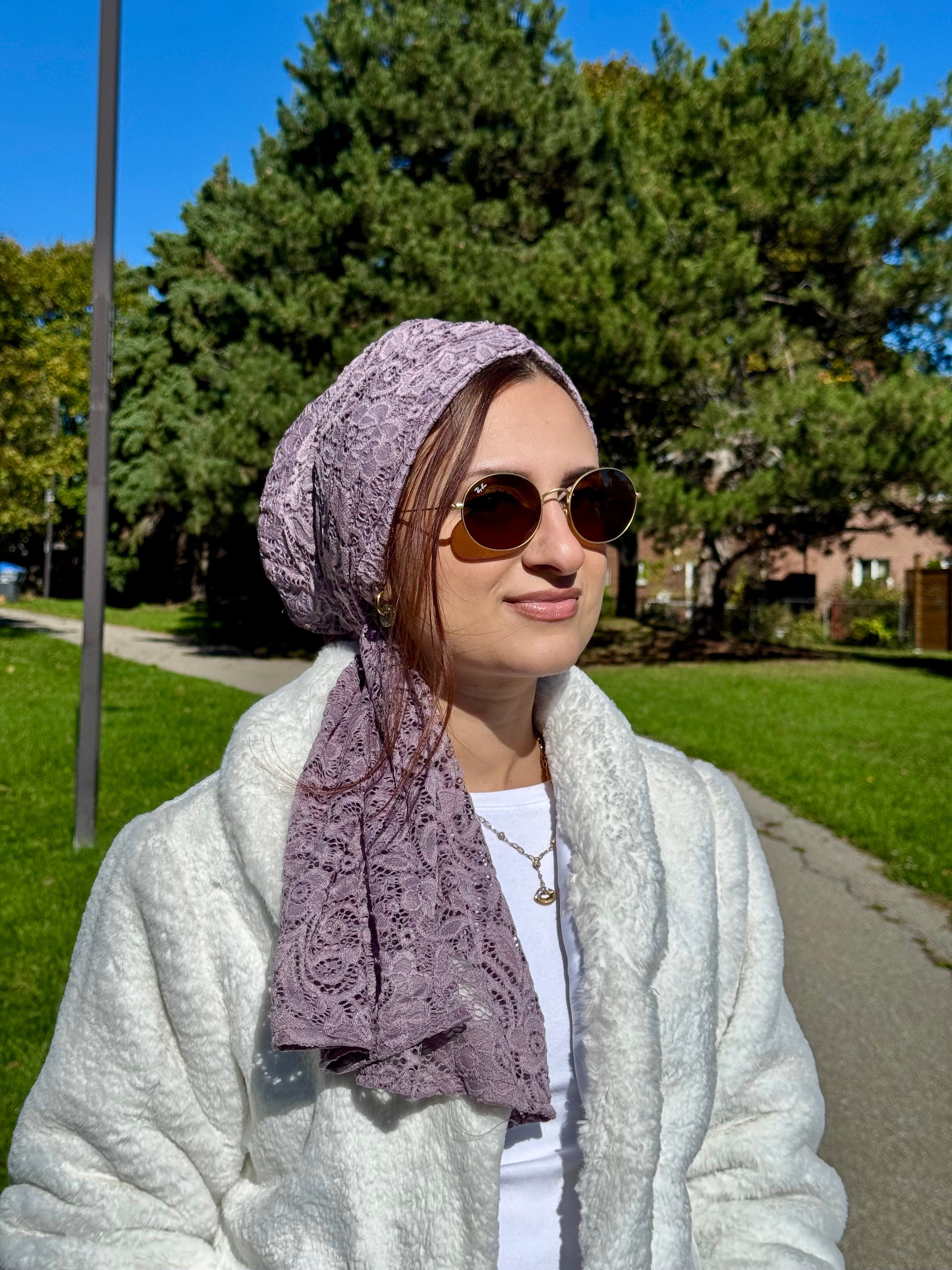 Beanie Wrap Lace - Lilac
