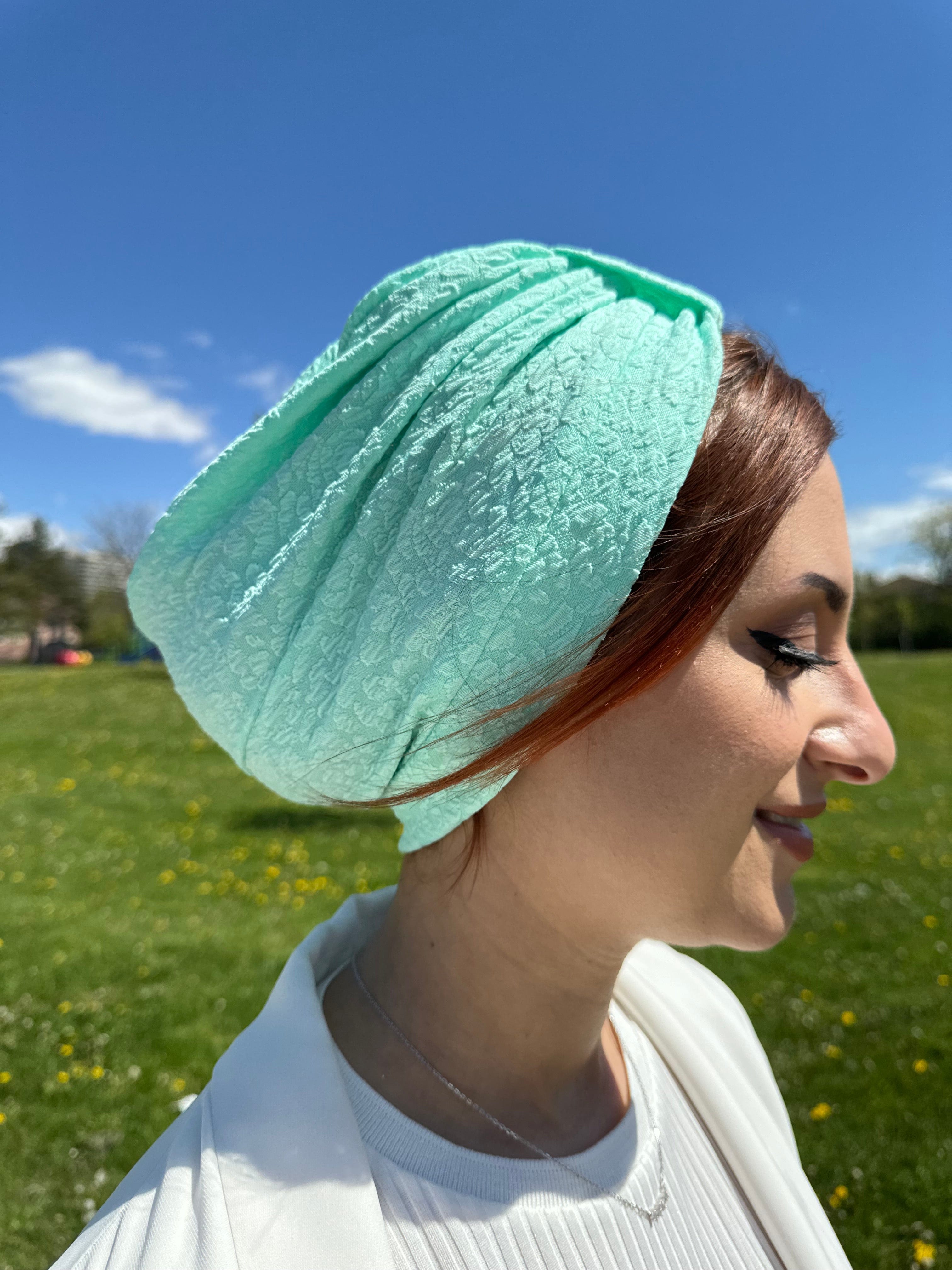 Turban printed Jersey - Pistachio