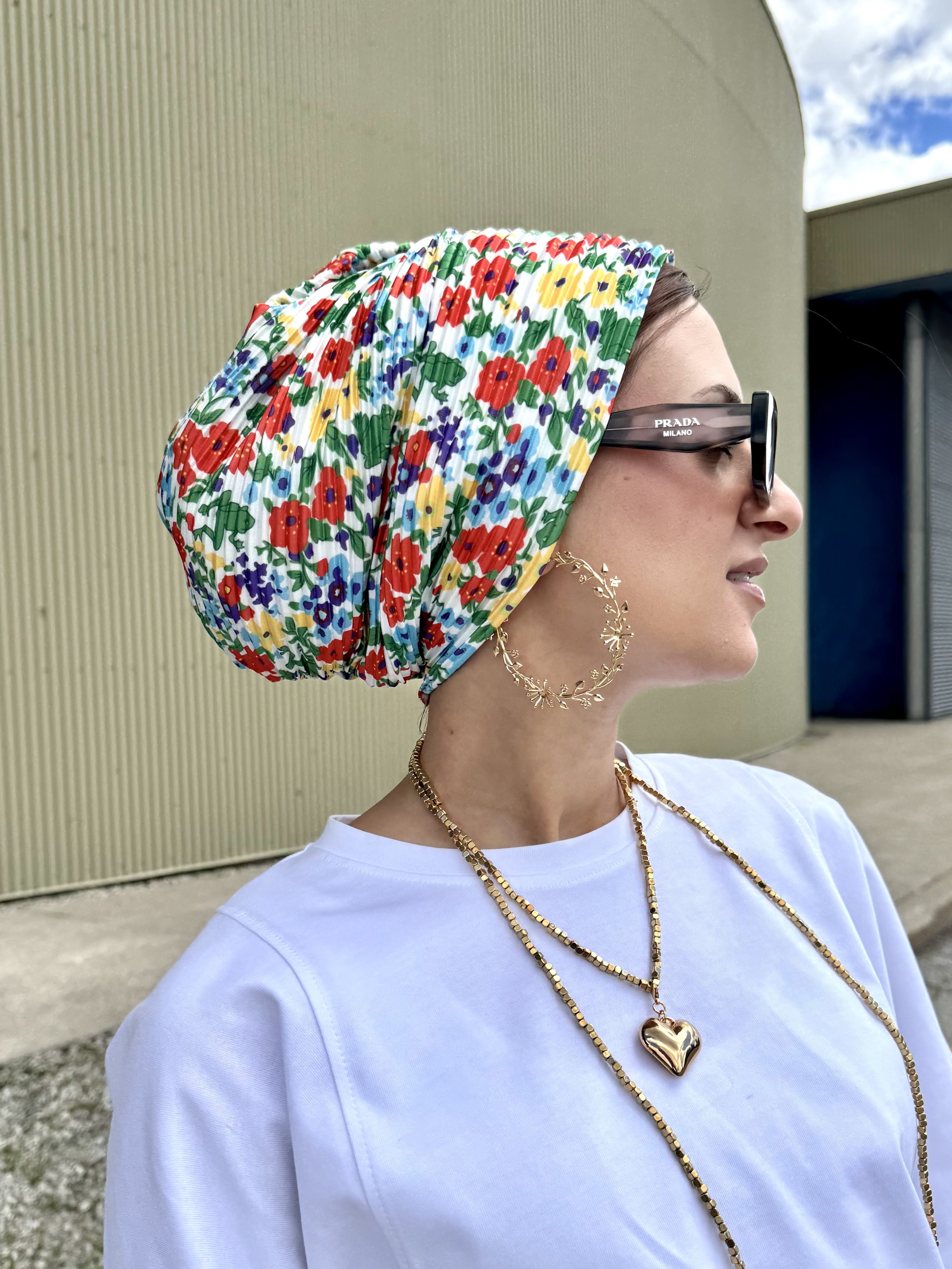 Beanie Pleated - Floral Summer