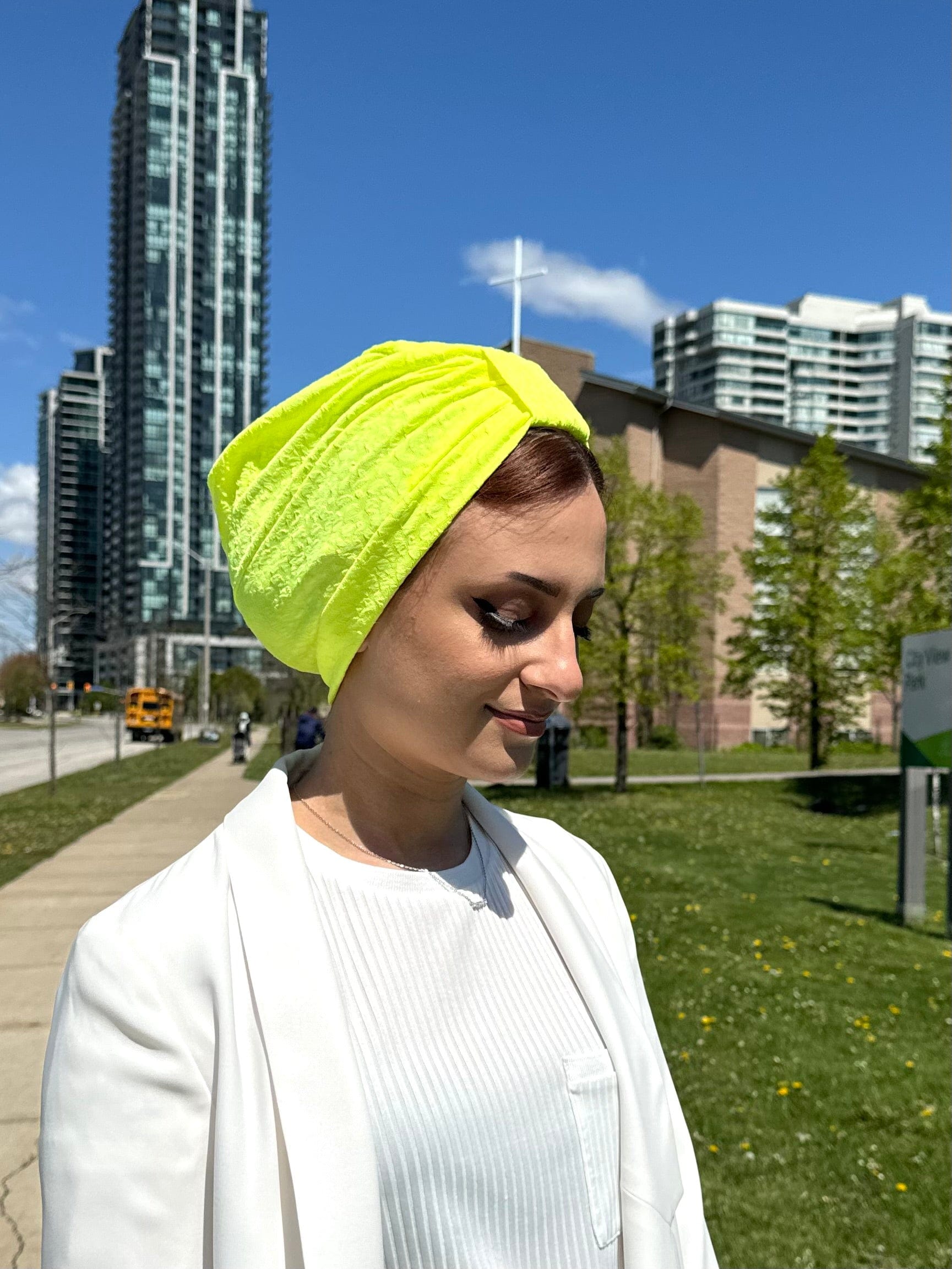 Turban Basic Printed Jersey - Neon