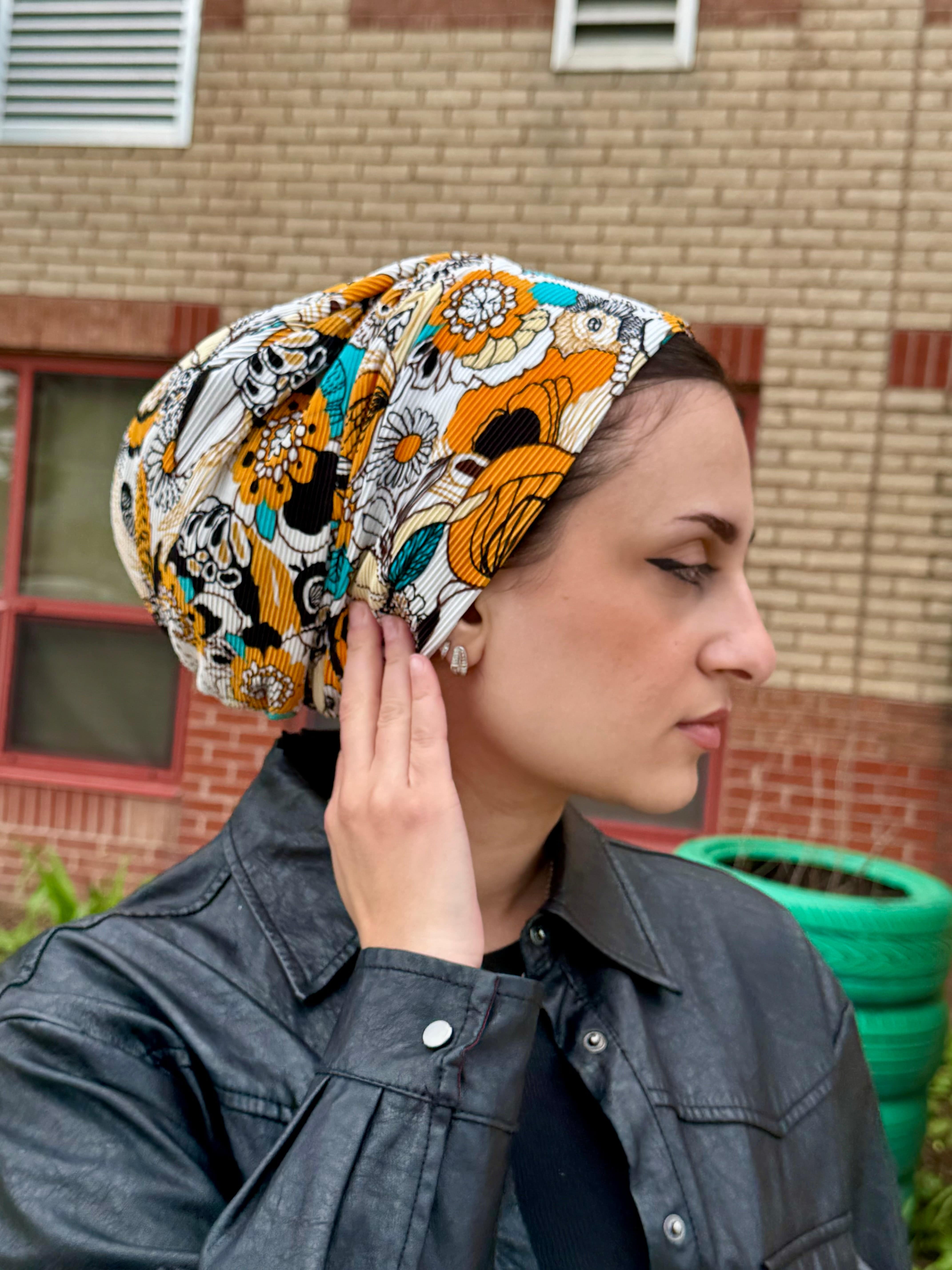Beanie Pleated - Sun Flower - Turban Couture