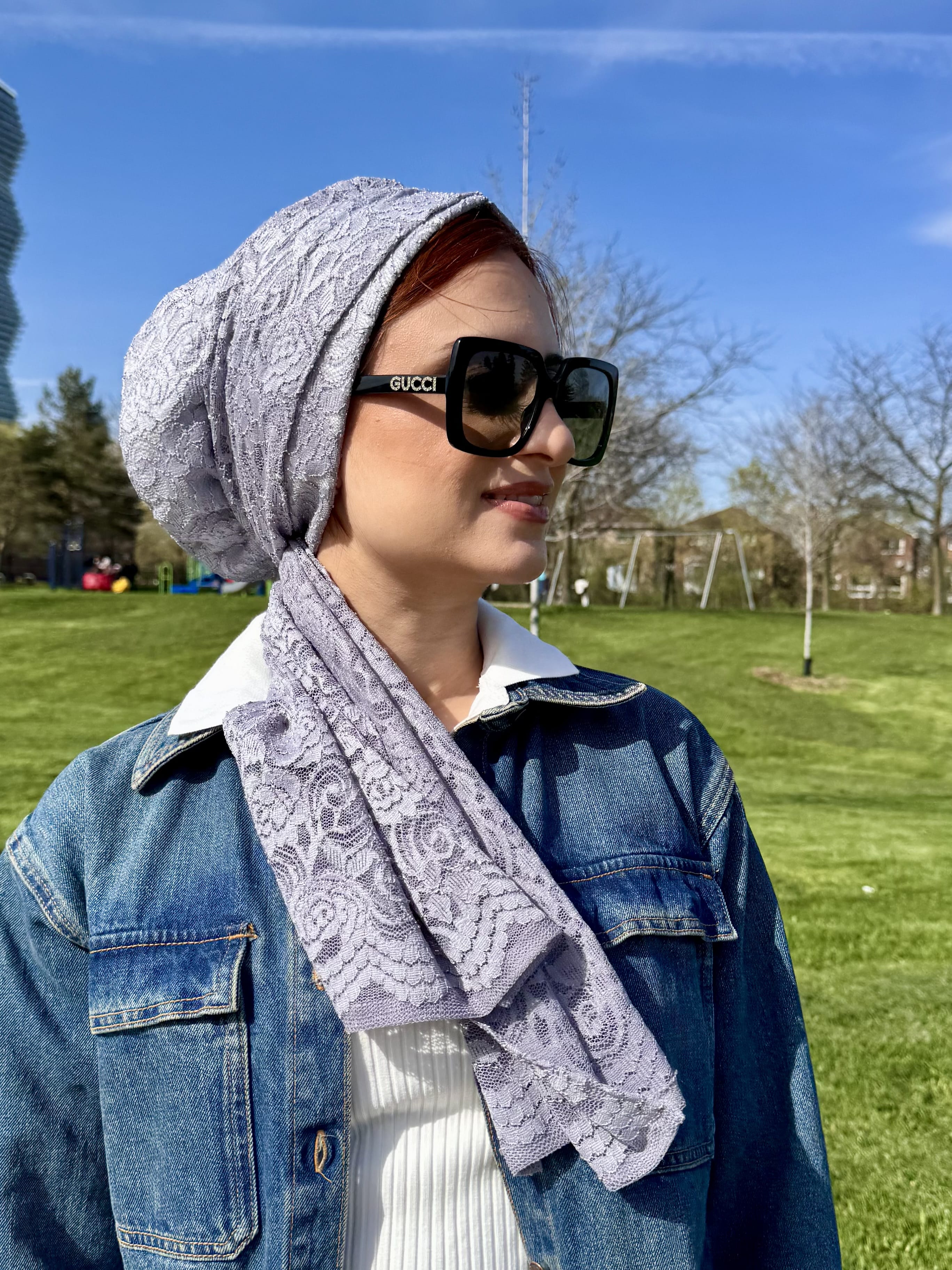 Beanie Wrap Lace - Grey