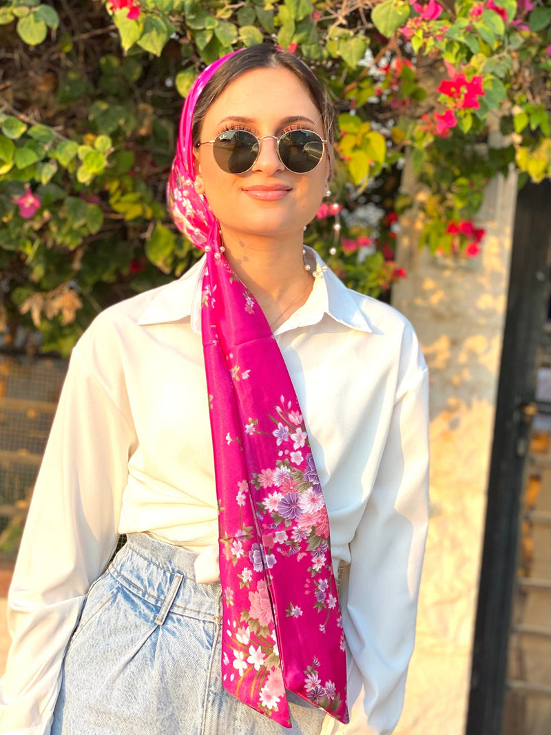 Head Wrap Satin - Floral print