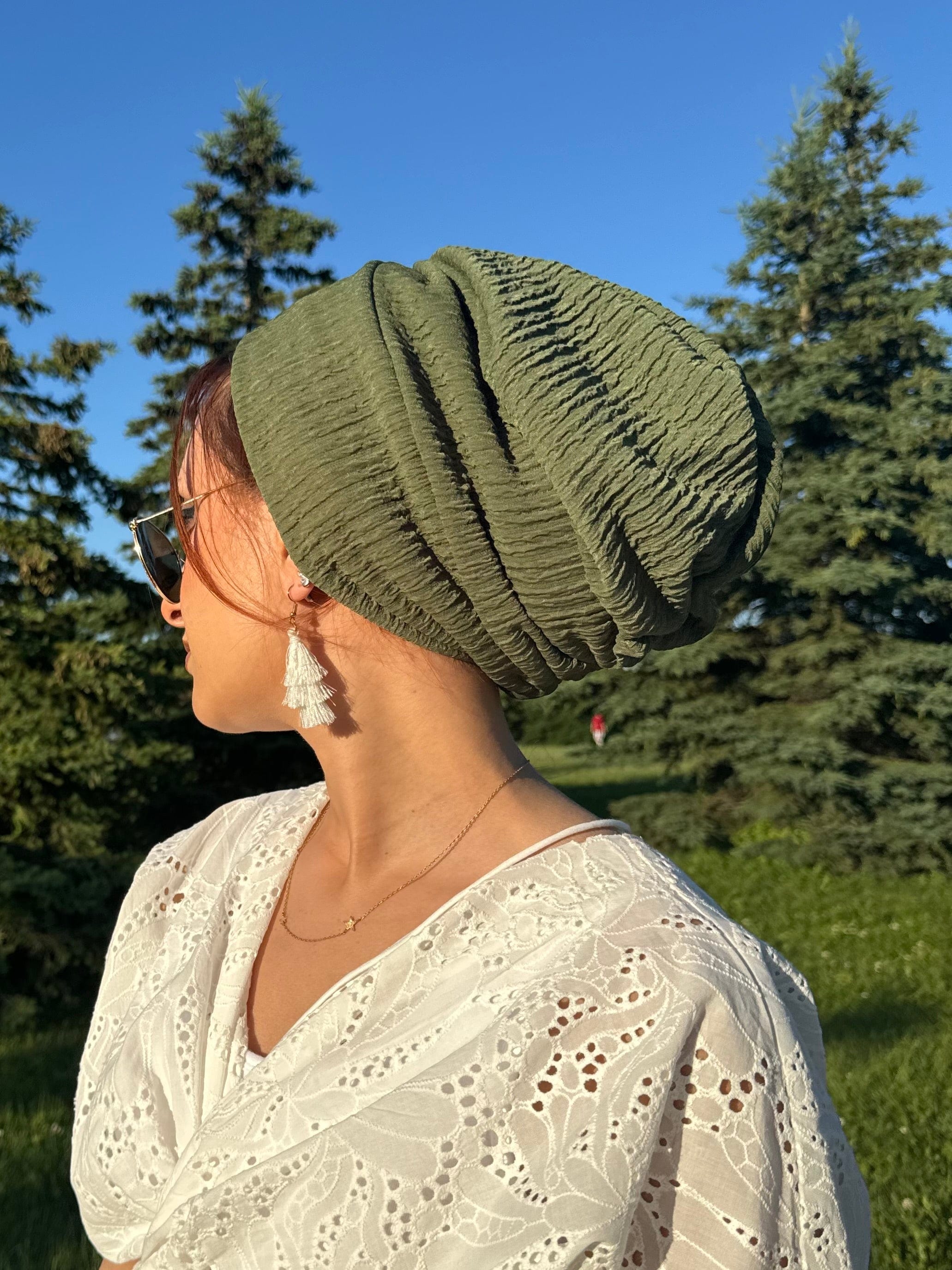 Beanie Rippled - Light Olives