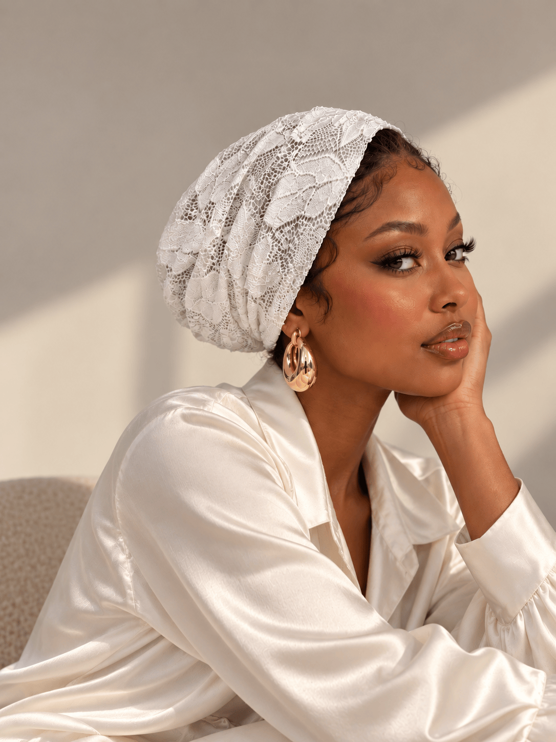 Beanie Drapes Lace - Off White