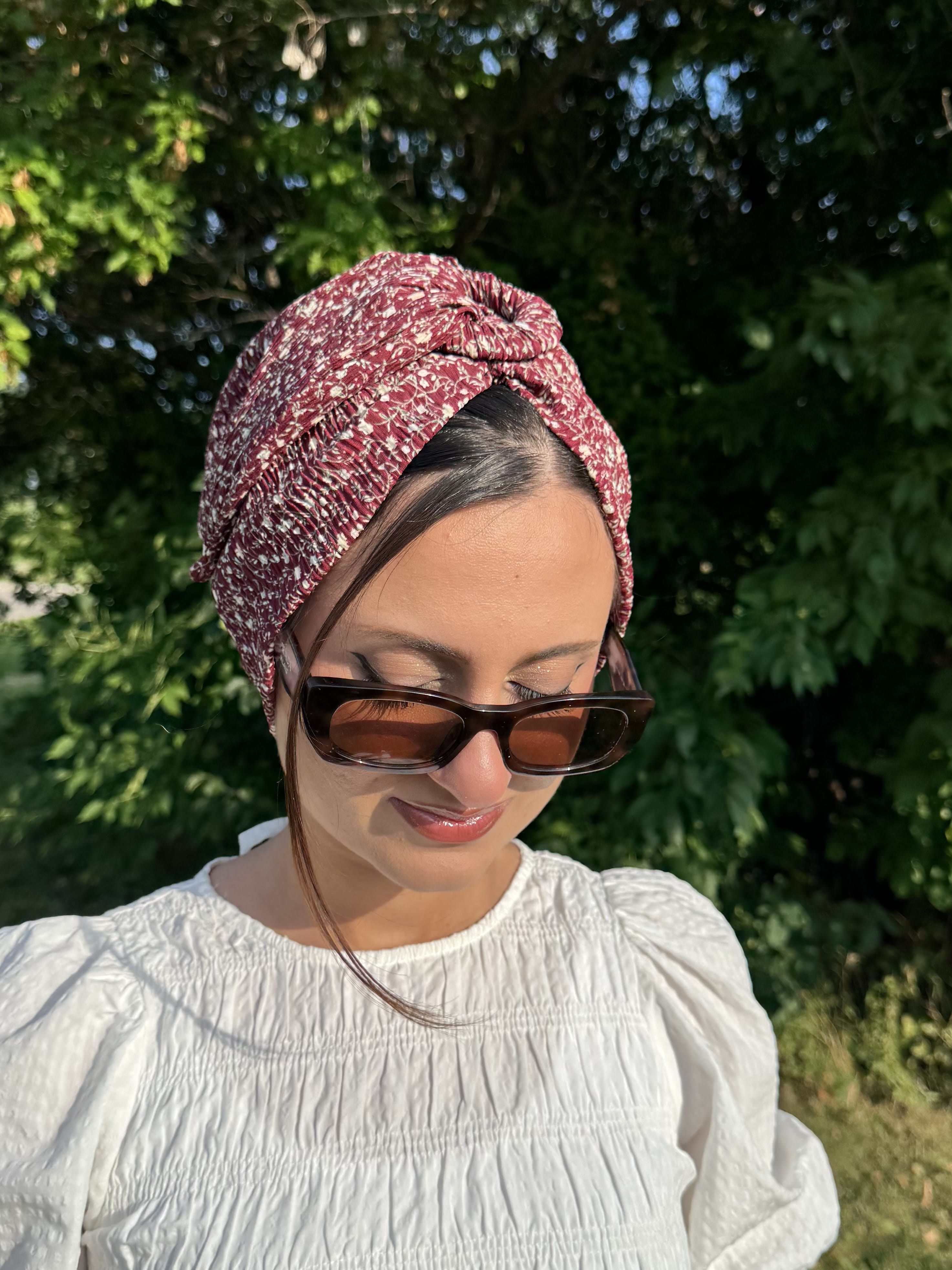 Beanie Ring - Floral Burgundy